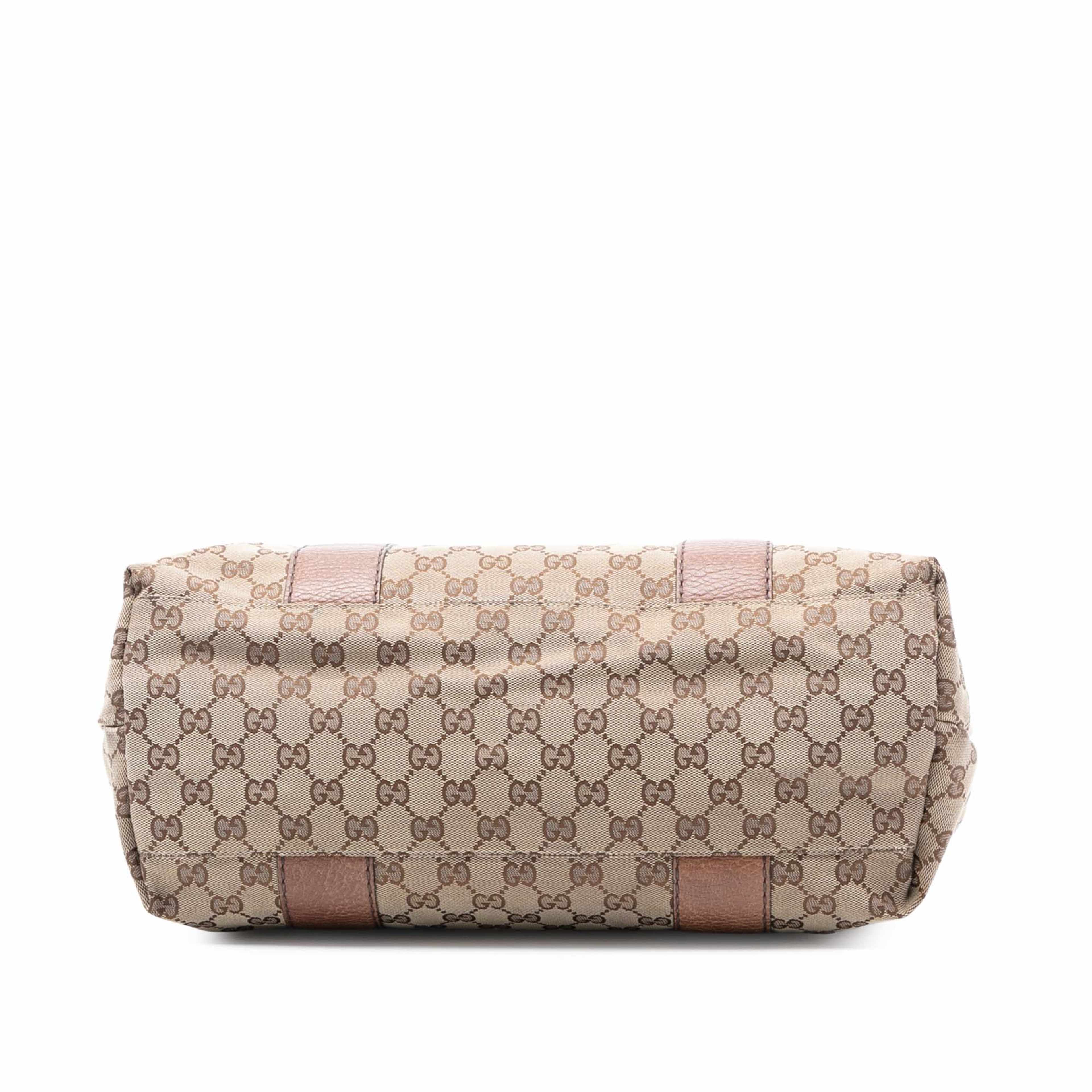Gucci Medium Gg Canvas Bamboo Libeccio Tote, från Luxclusif, i färgen beige. Klicka för att öppna bilden i stort format