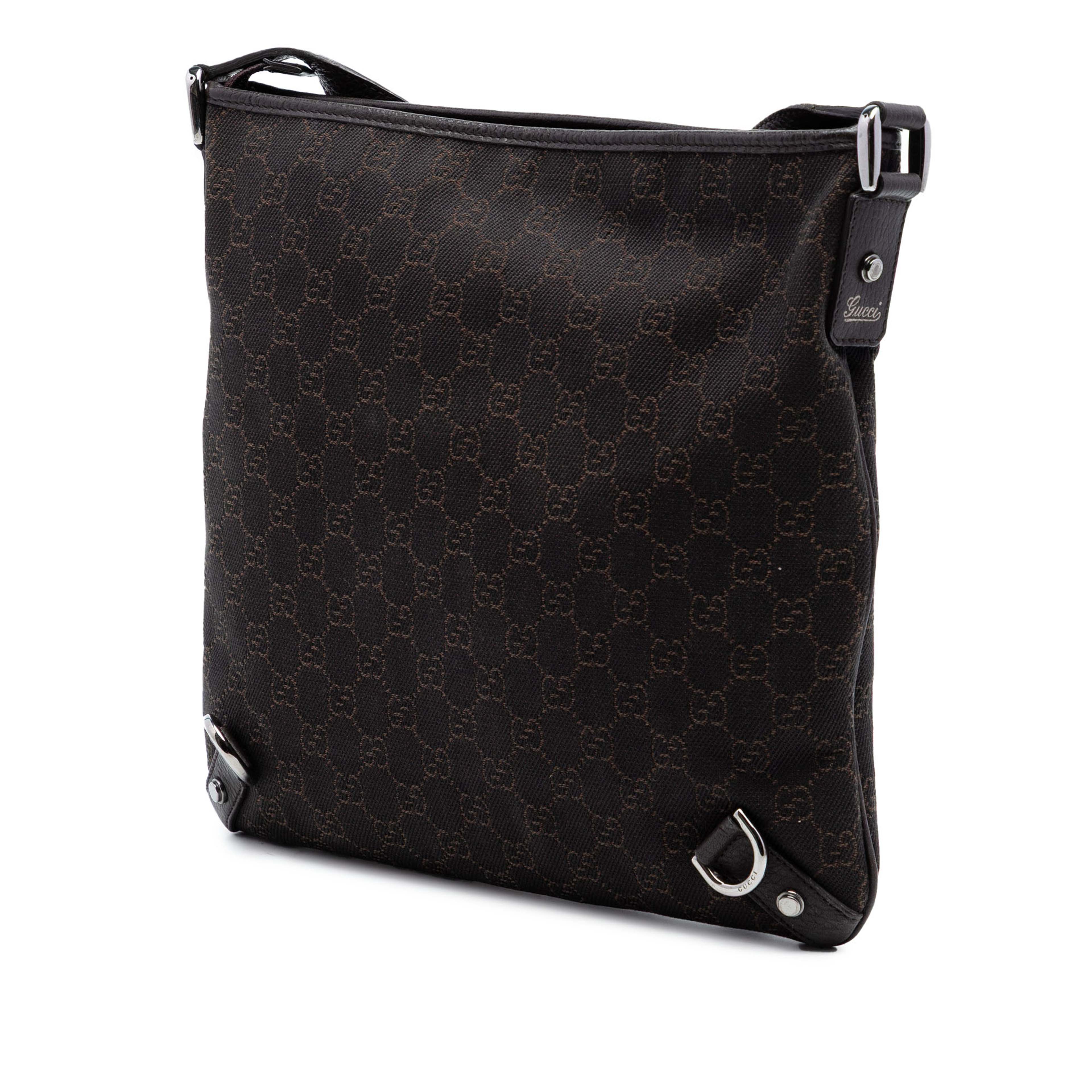 Gucci Gg Denim Abbey D Ring Crossbody, från Luxclusif, i färgen dark brown. Klicka för att öppna bilden i stort format