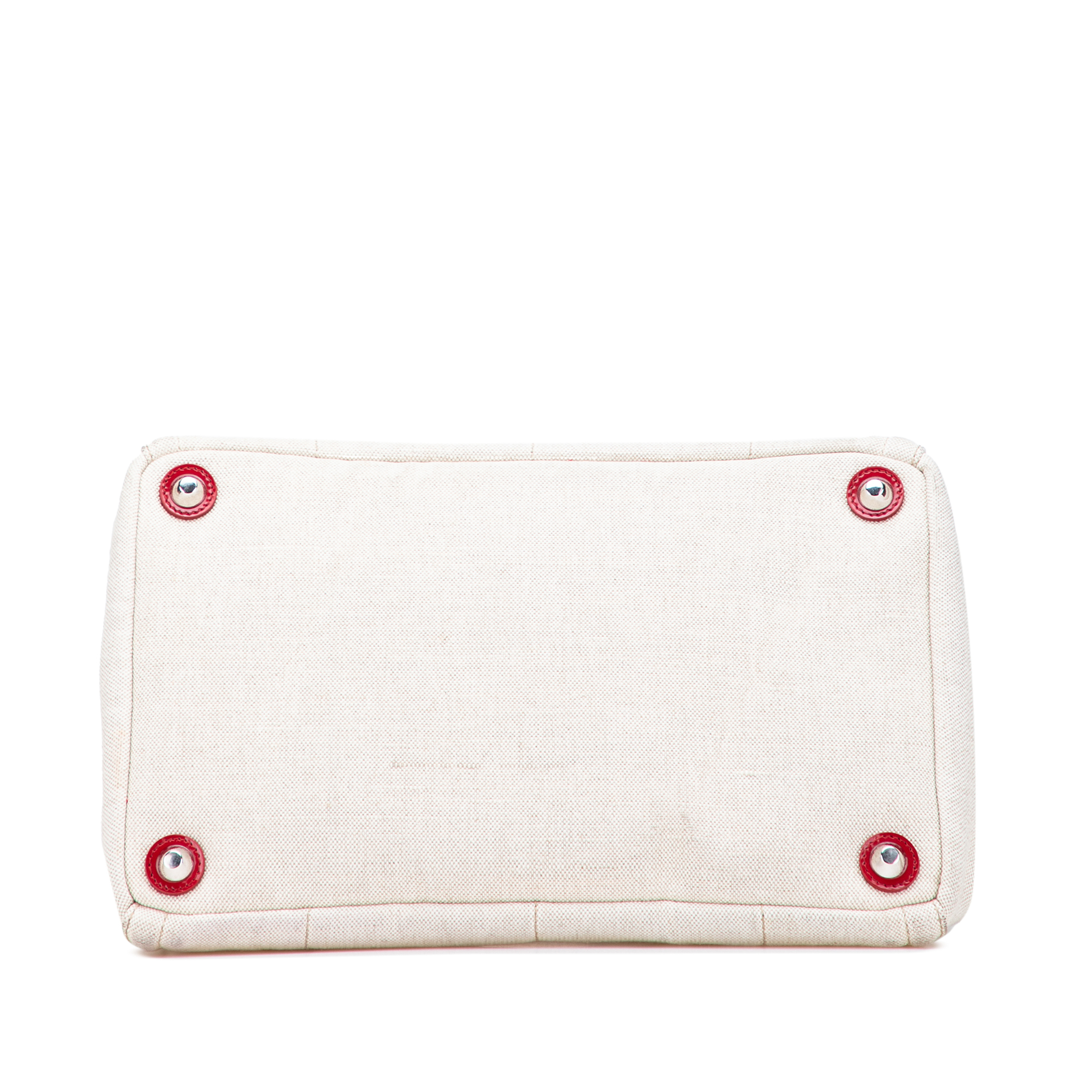 Prada Canvas Canapa Mistolino Tote, från Luxclusif, i färgen light beige. Klicka för att öppna bilden i stort format