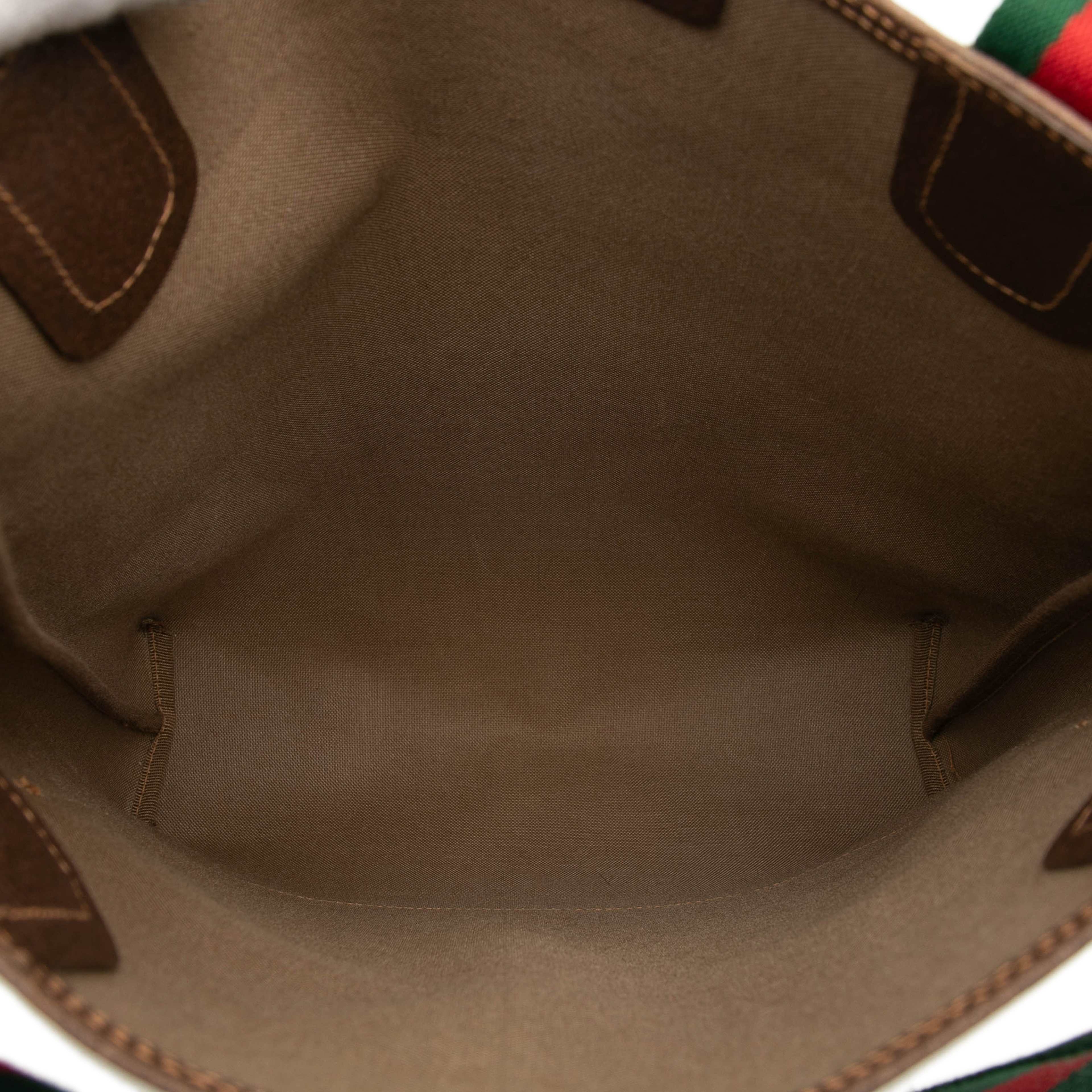 Gucci Gg Supreme Web Tote, från Luxclusif, i färgen beige. Klicka för att öppna bilden i stort format