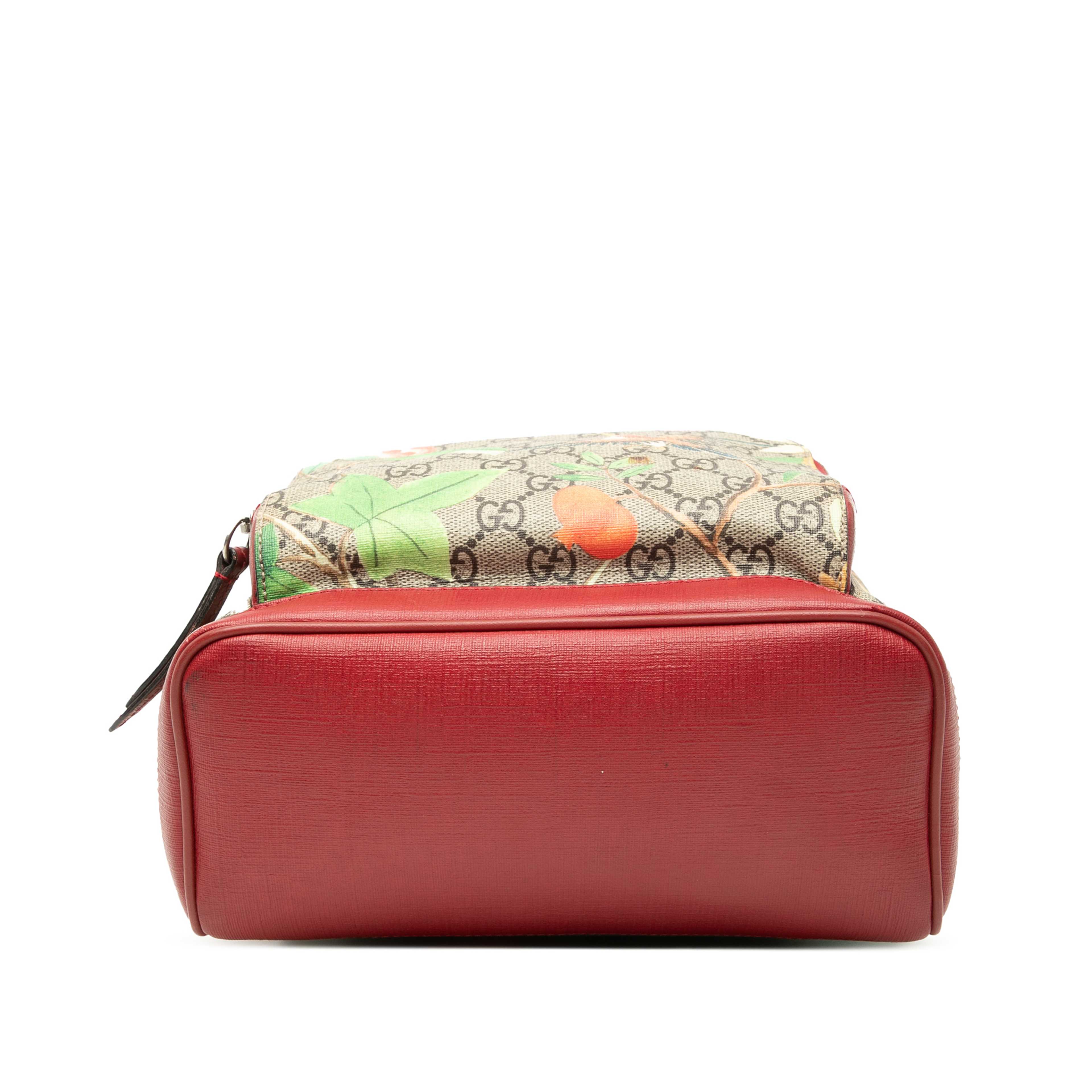 Gucci Small Gg Supreme Web Tian Backpack, från Luxclusif, i färgen brown. Klicka för att öppna bilden i stort format