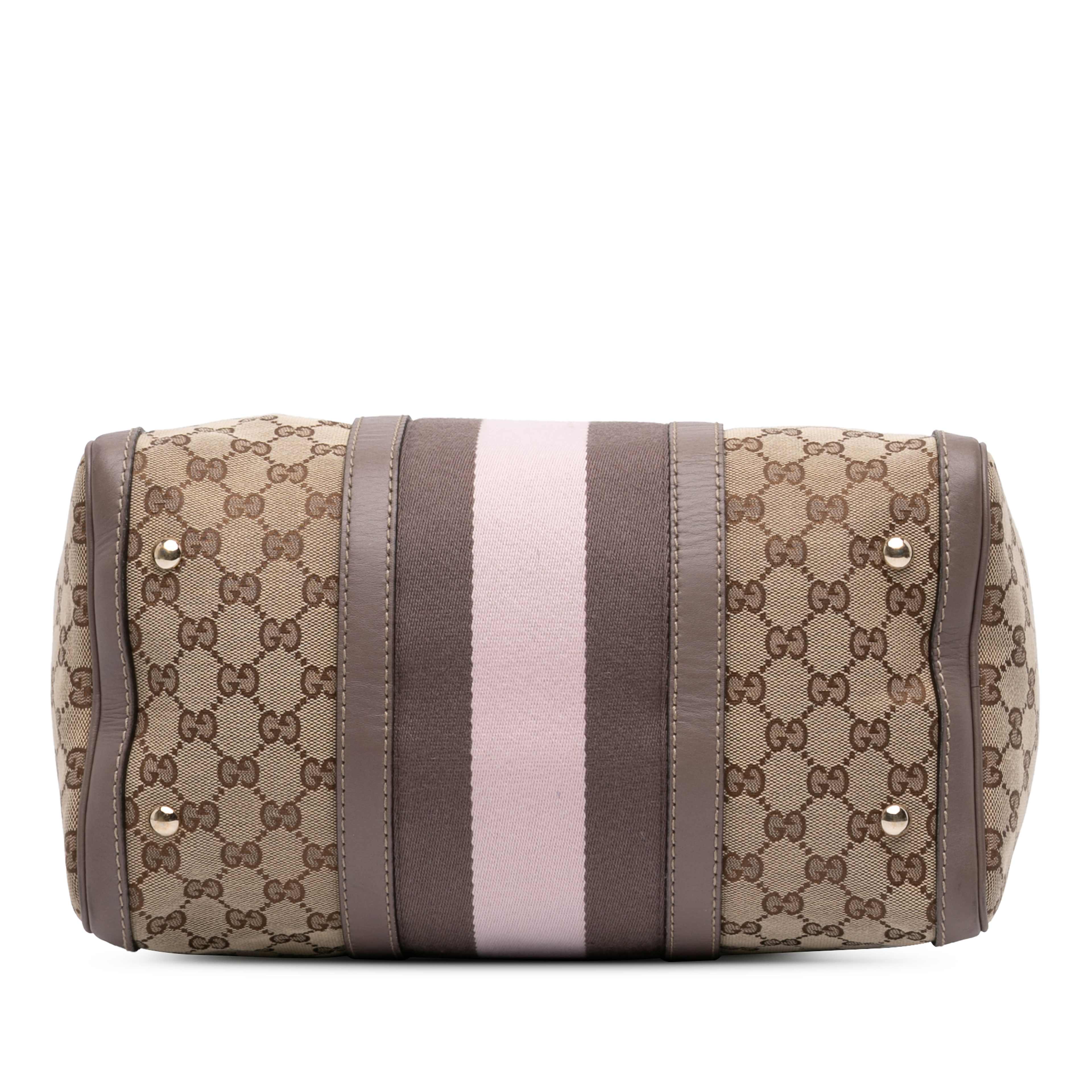 Gucci Medium Gg Canvas Web Joy Boston Bag, från Luxclusif, i färgen beige. Klicka för att öppna bilden i stort format