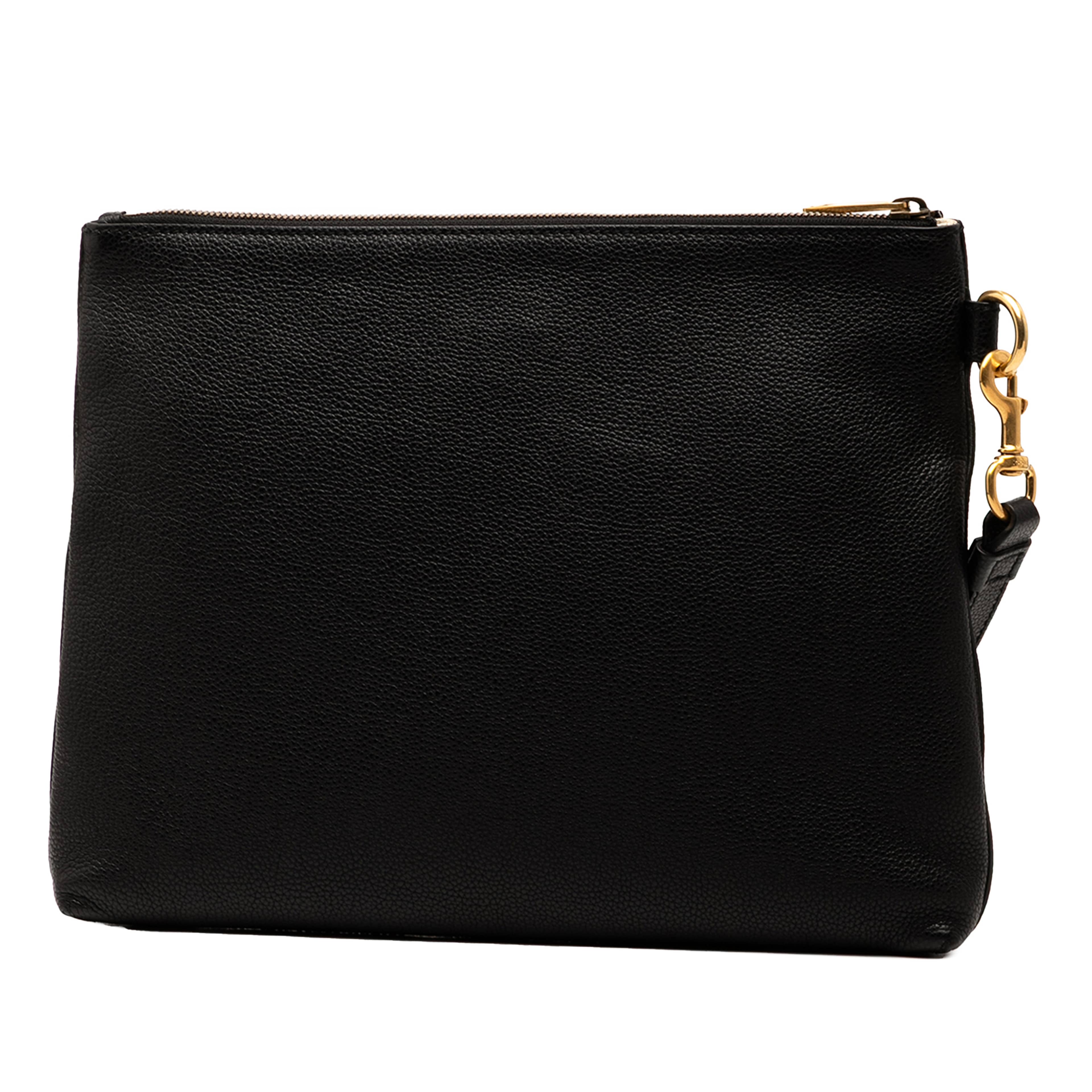 Gucci Leather Logo Clutch, från Luxclusif, i färgen black. Klicka för att öppna bilden i stort format