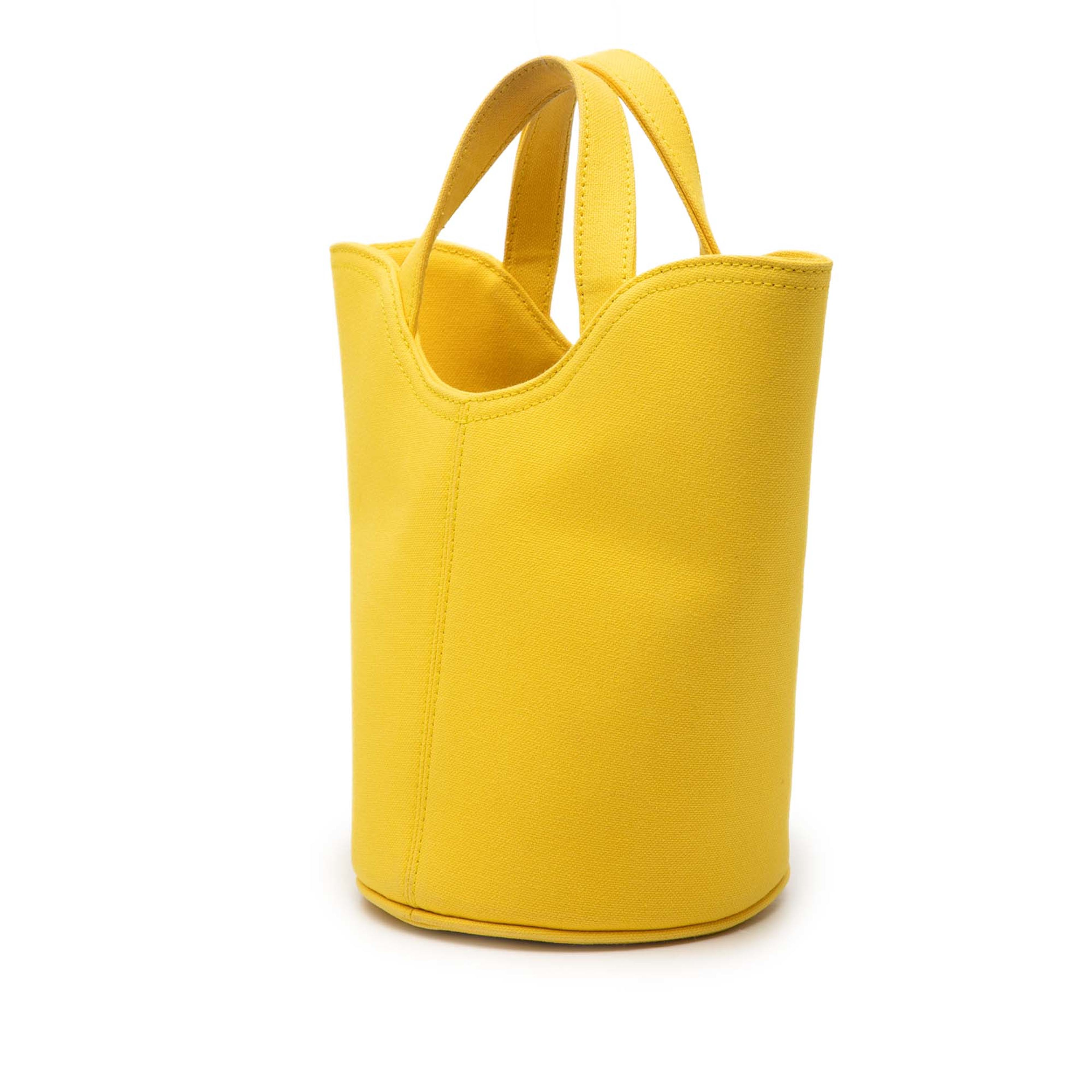 Balenciaga Canvas Wave Bucket Bag Xs, från Luxclusif, i färgen gul. Klicka för att öppna bilden i stort format