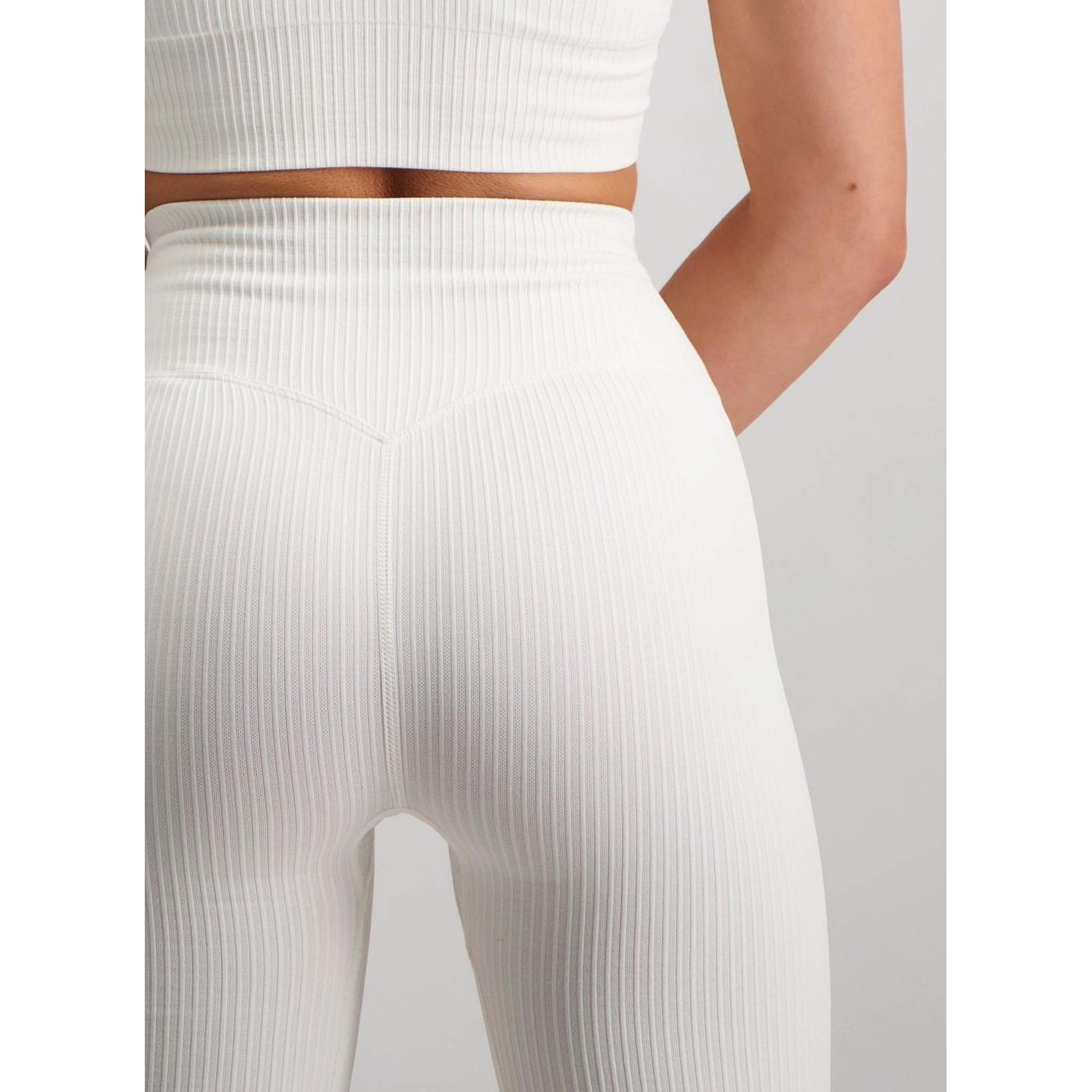 Off-white Ribbed Seamless Biker Shorts