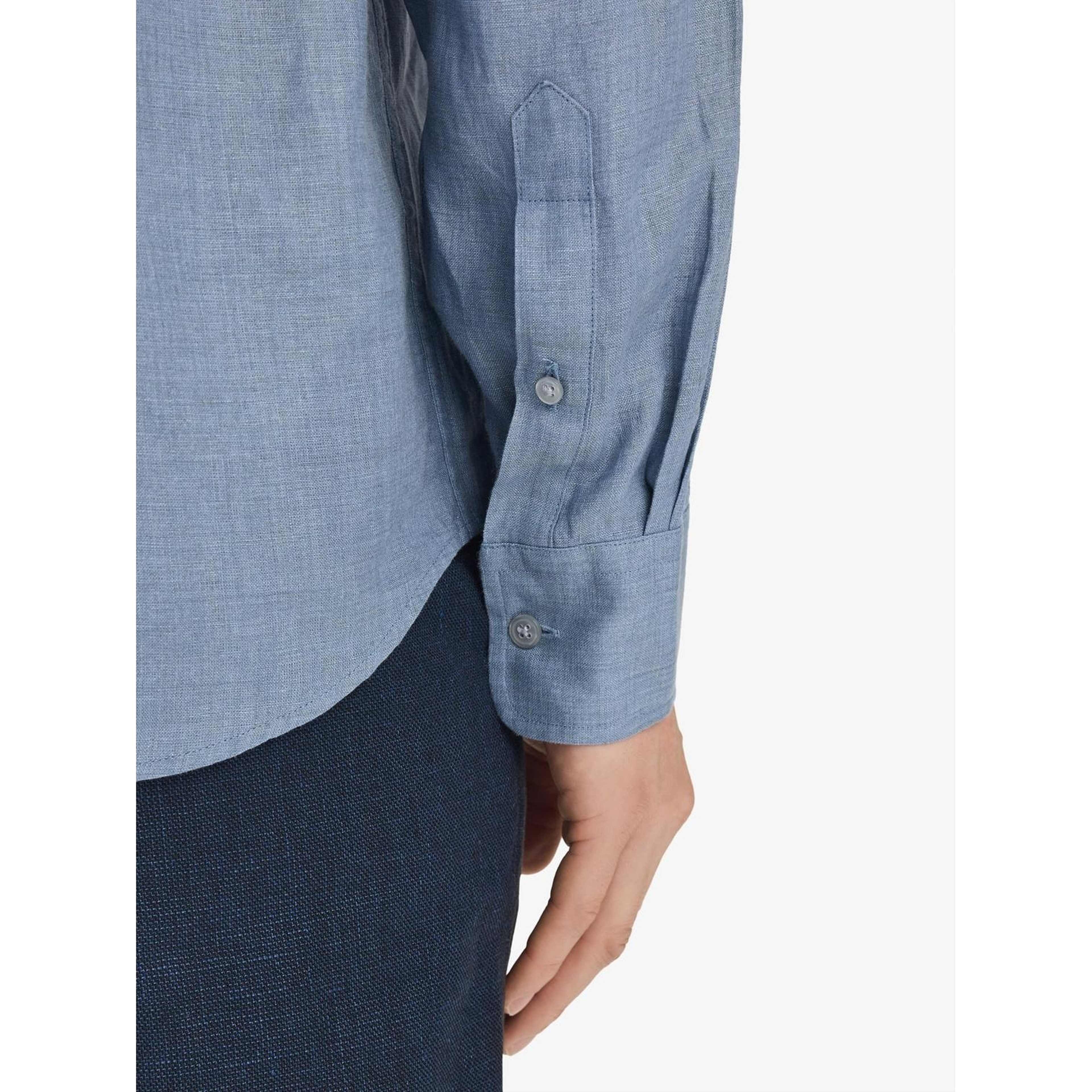 Linen Solid Casual Shirt (aris), från John Henric, i färgen blue. Klicka för att öppna bilden i stort format