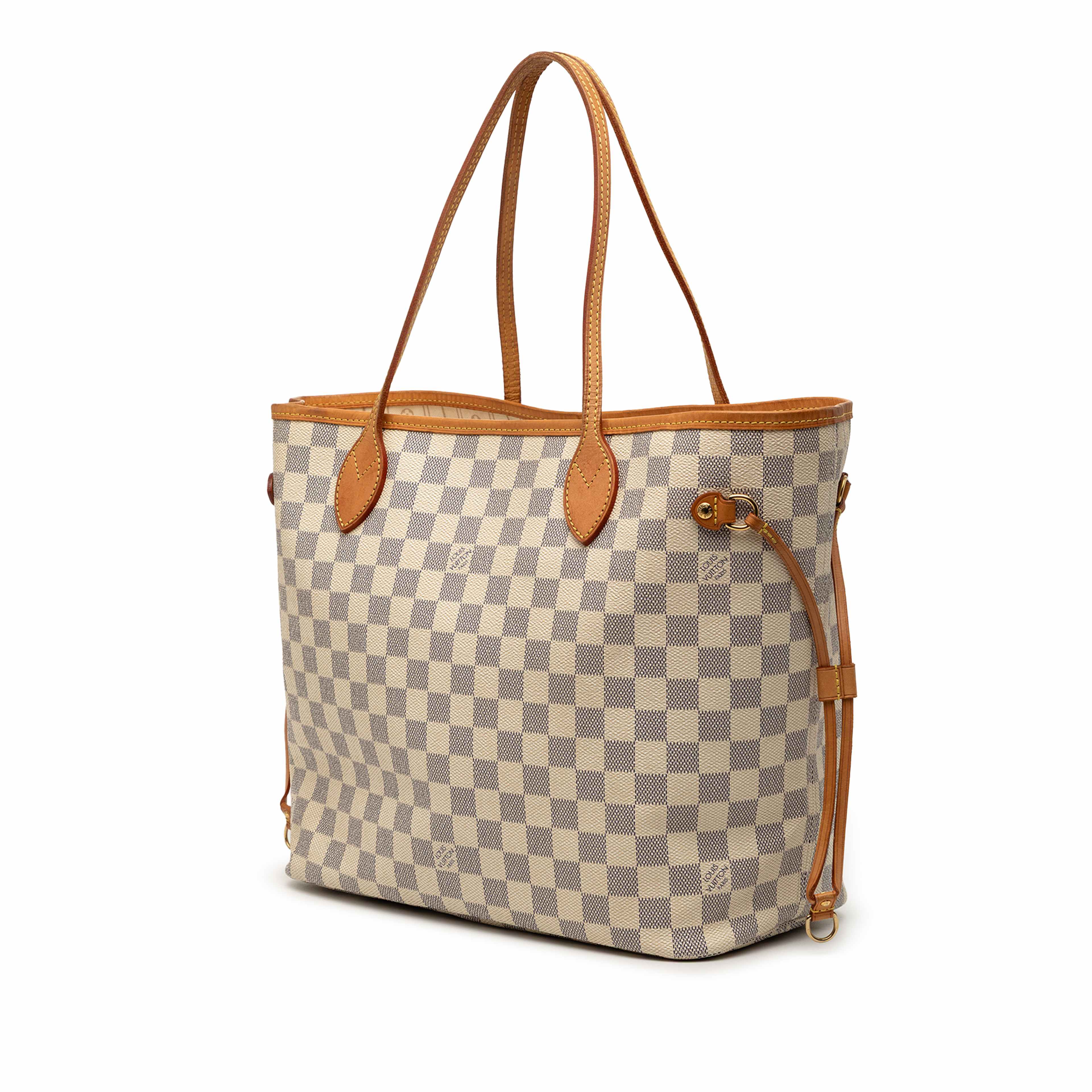 Louis Vuitton Damier Azur Neverfull Mm, från Luxclusif, i färgen white. Klicka för att öppna bilden i stort format