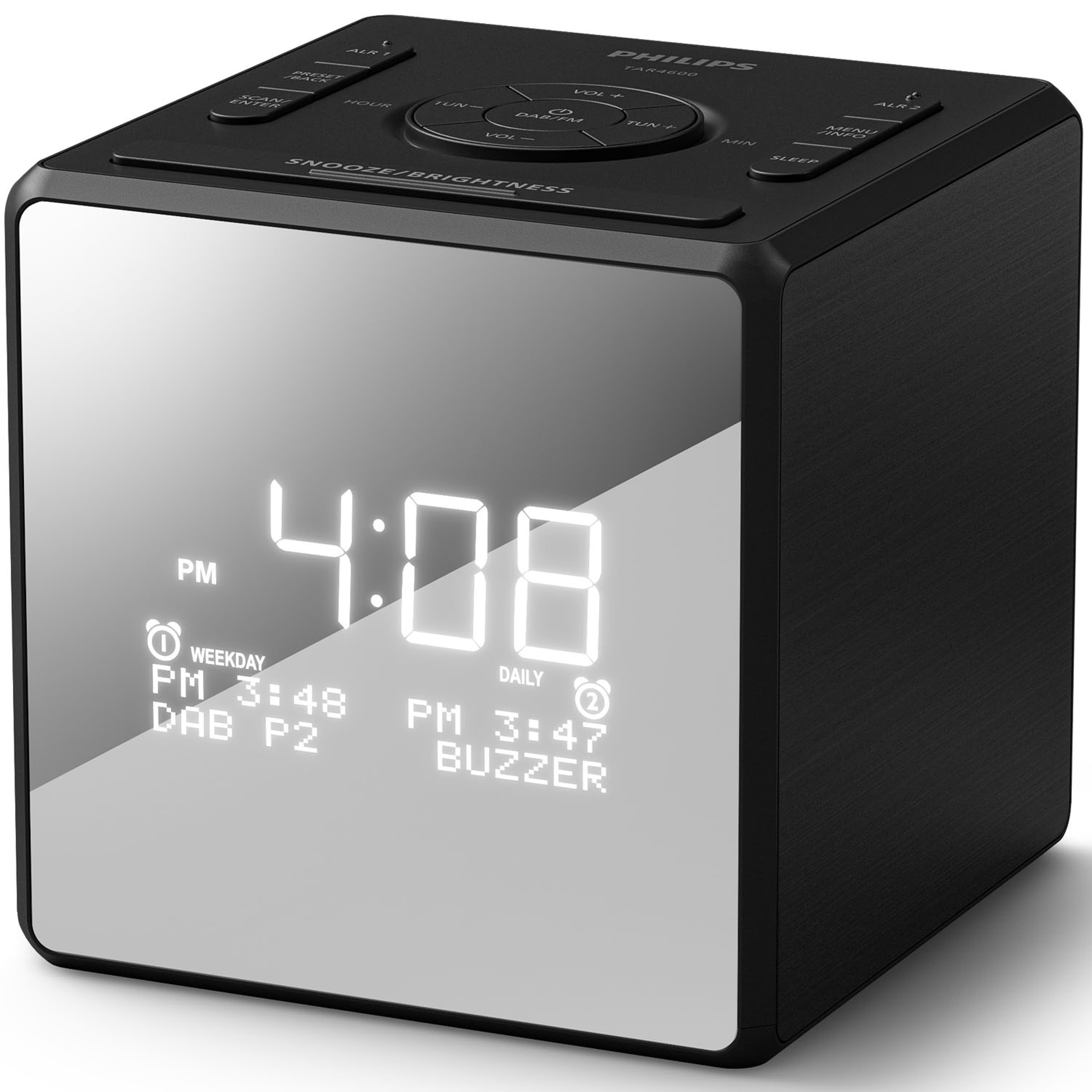 Klockradio Tar4600/12, från Philips, i färgen svart. Klicka för att öppna bilden i stort format