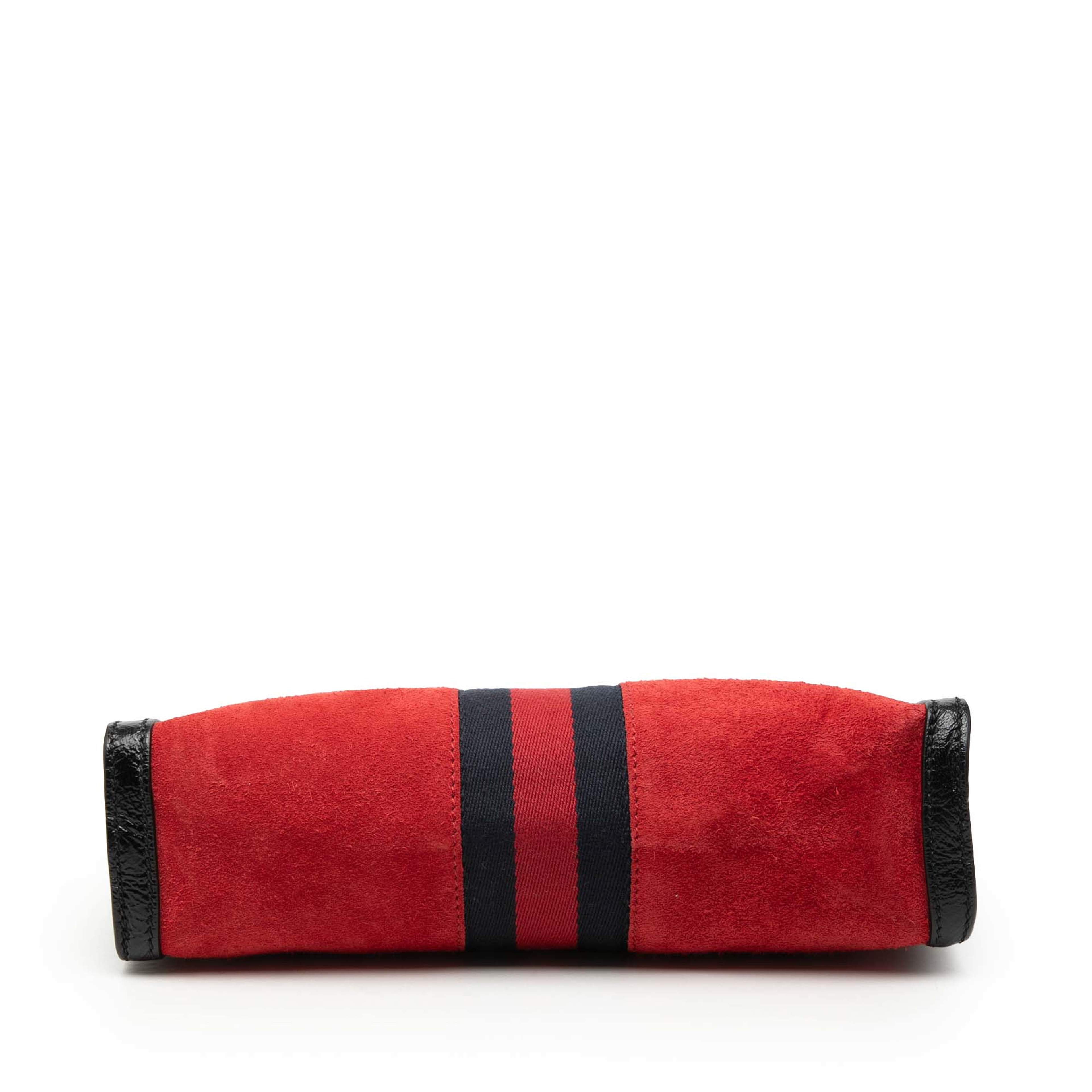 Gucci Small Suede Web Ophidia Chain Crossbody, från Luxclusif, i färgen svart. Klicka för att öppna bilden i stort format