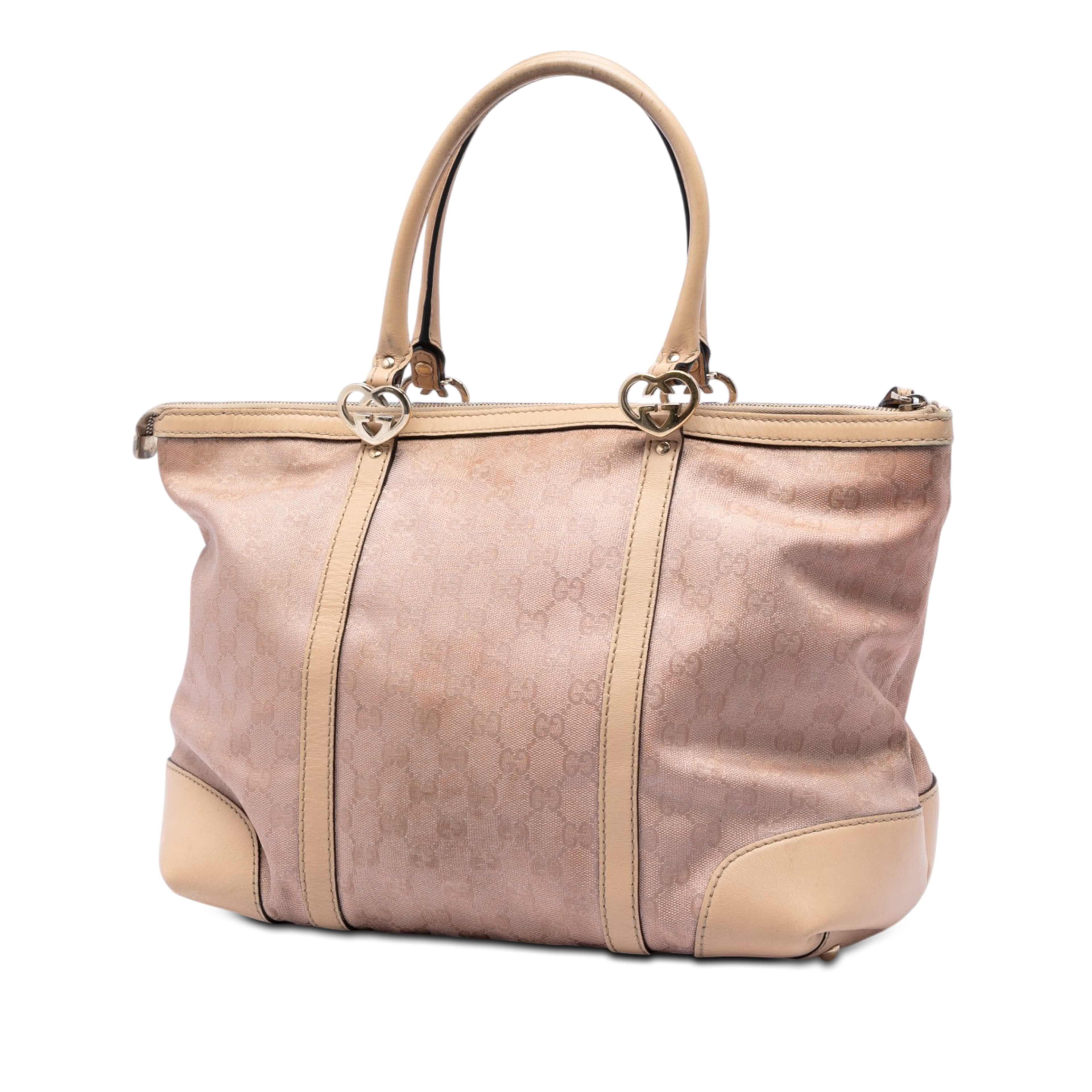 Gucci Gg Metallic Canvas Lovely Tote, från Luxclusif, i färgen rosa. Klicka för att öppna bilden i stort format