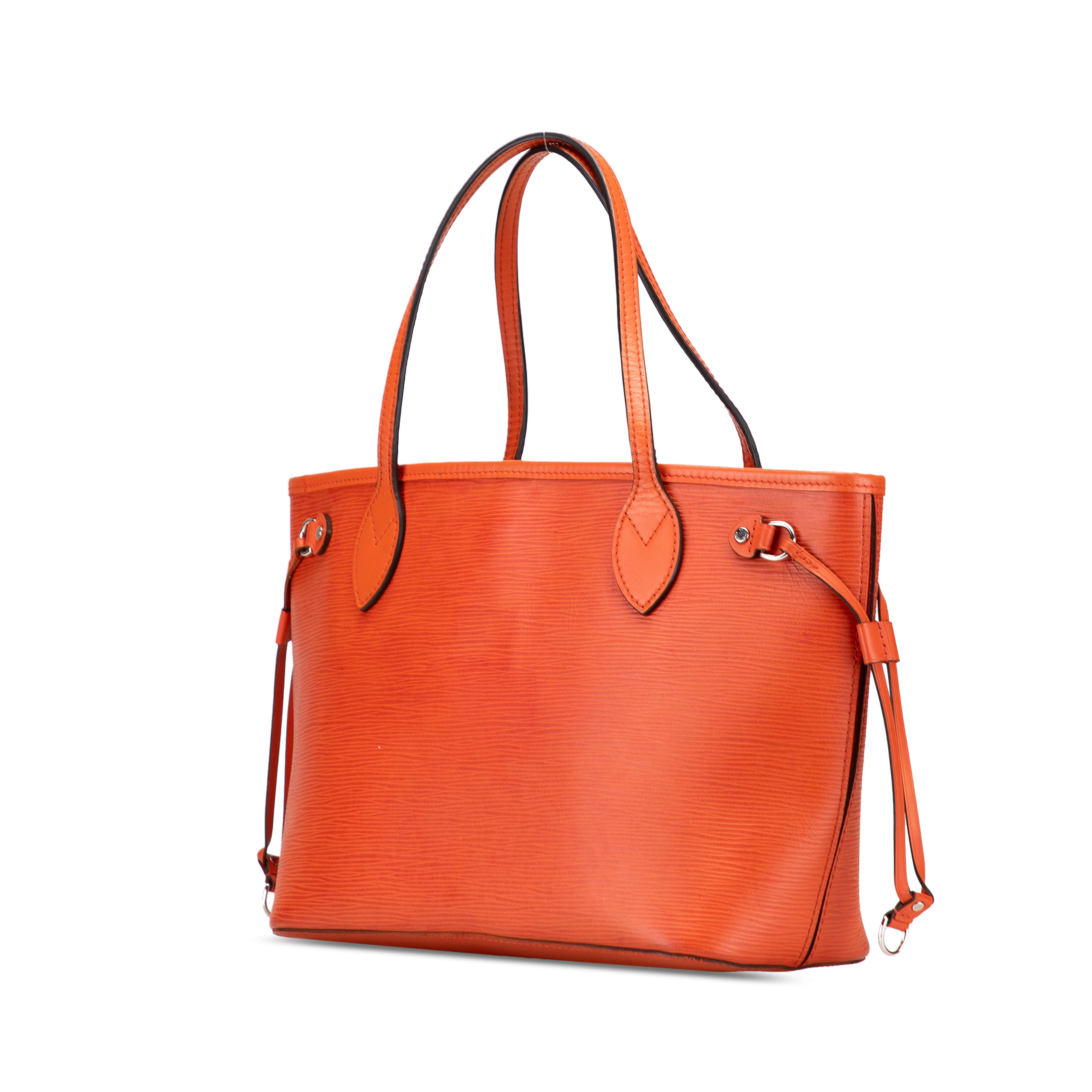 Louis Vuitton Epi Neverfull Pm, från Luxclusif, i färgen orange. Klicka för att öppna bilden i stort format