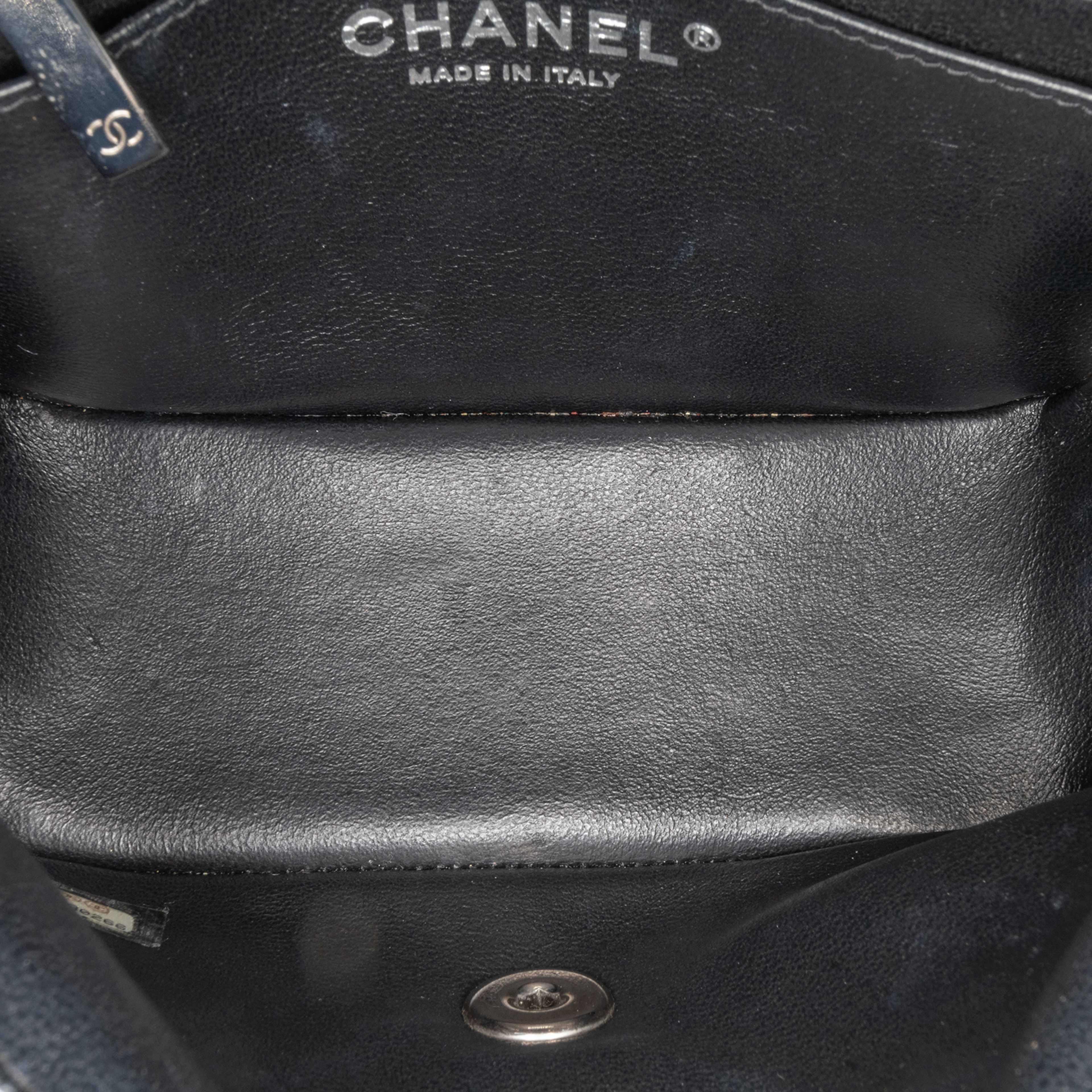 Chanel Mini Square Classic Patent Chevron Flap