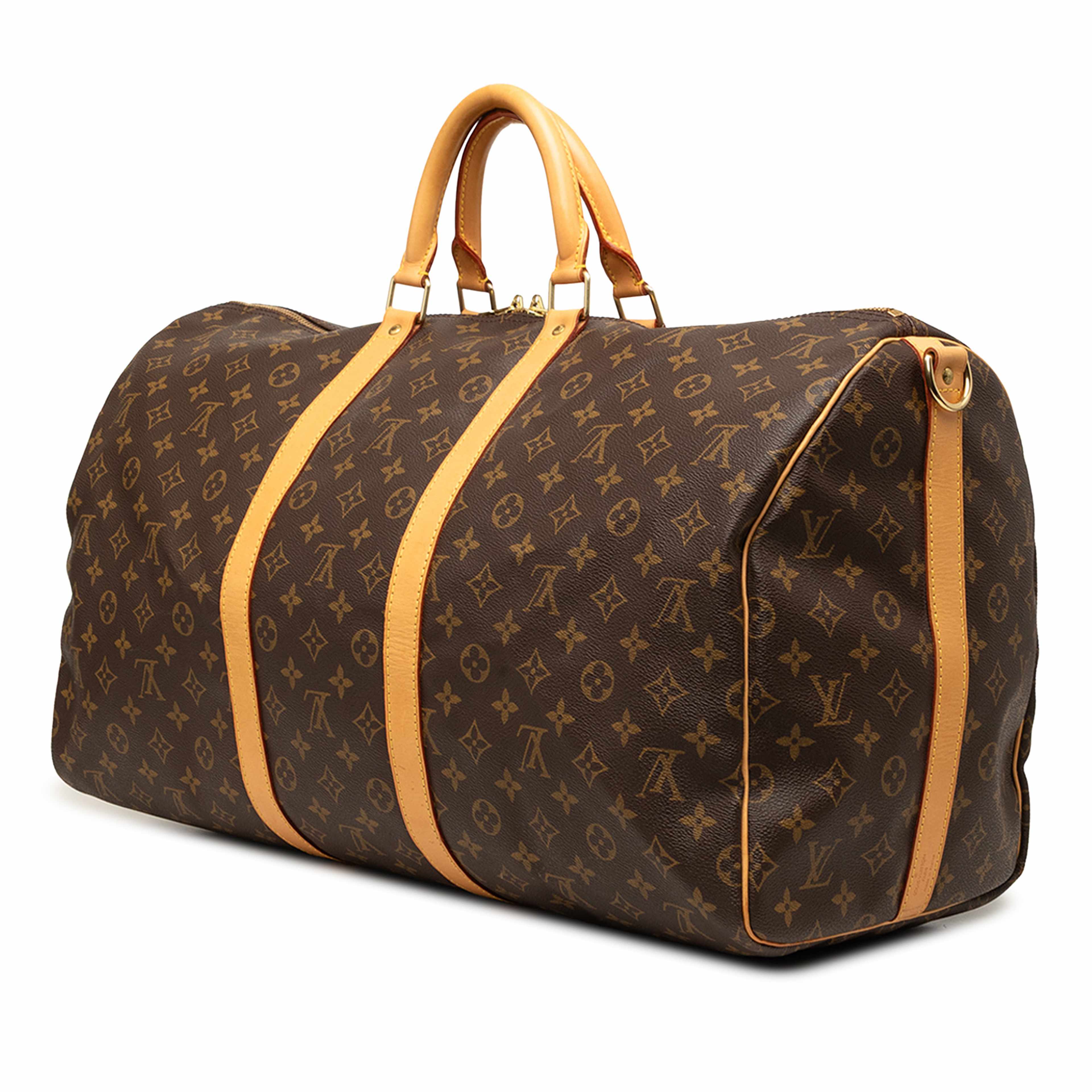 Louis Vuitton Monogram Keepall Bandouliere 55, från Luxclusif, i färgen brun. Klicka för att öppna bilden i stort format