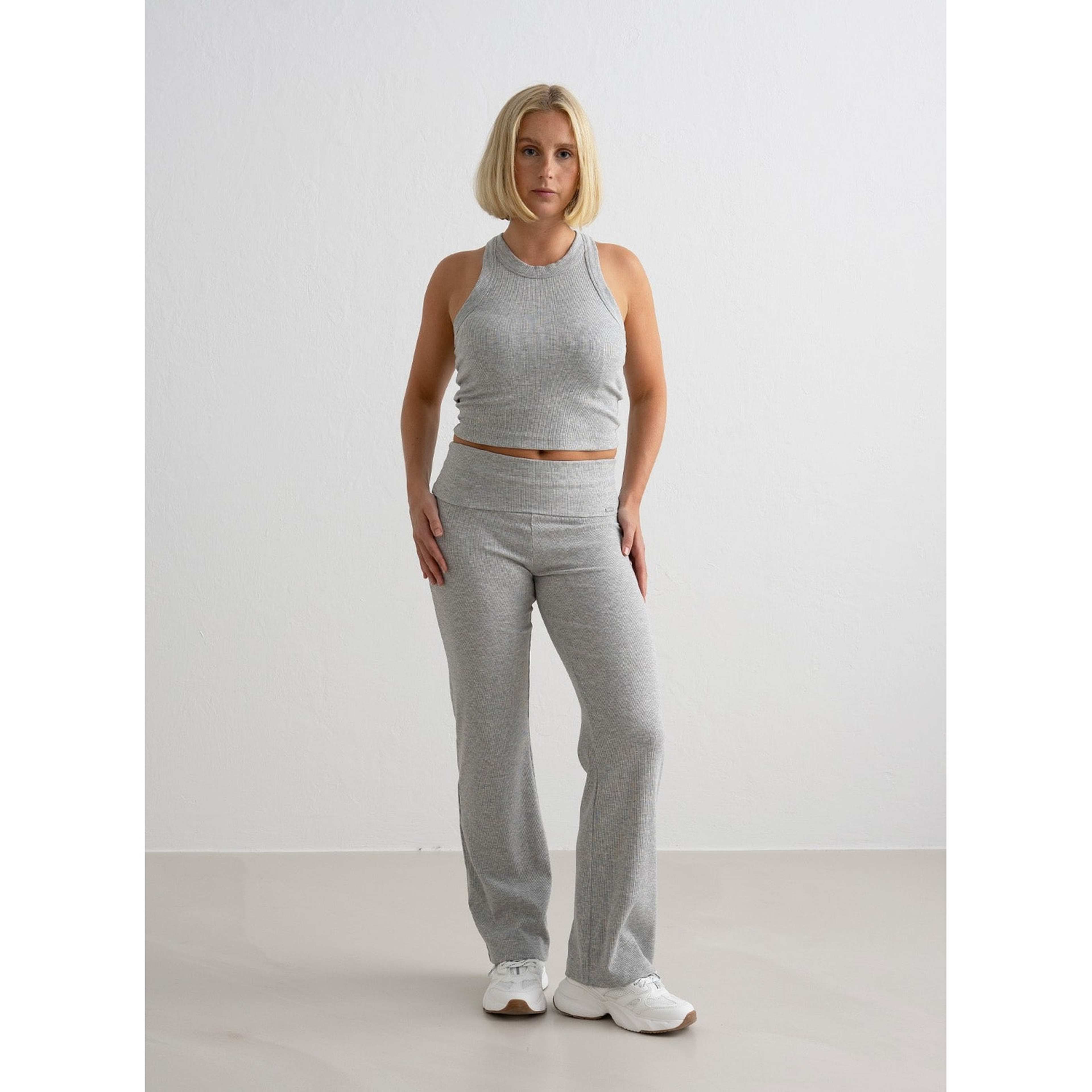 Grey Melange Ease Ribbed Petite Pants