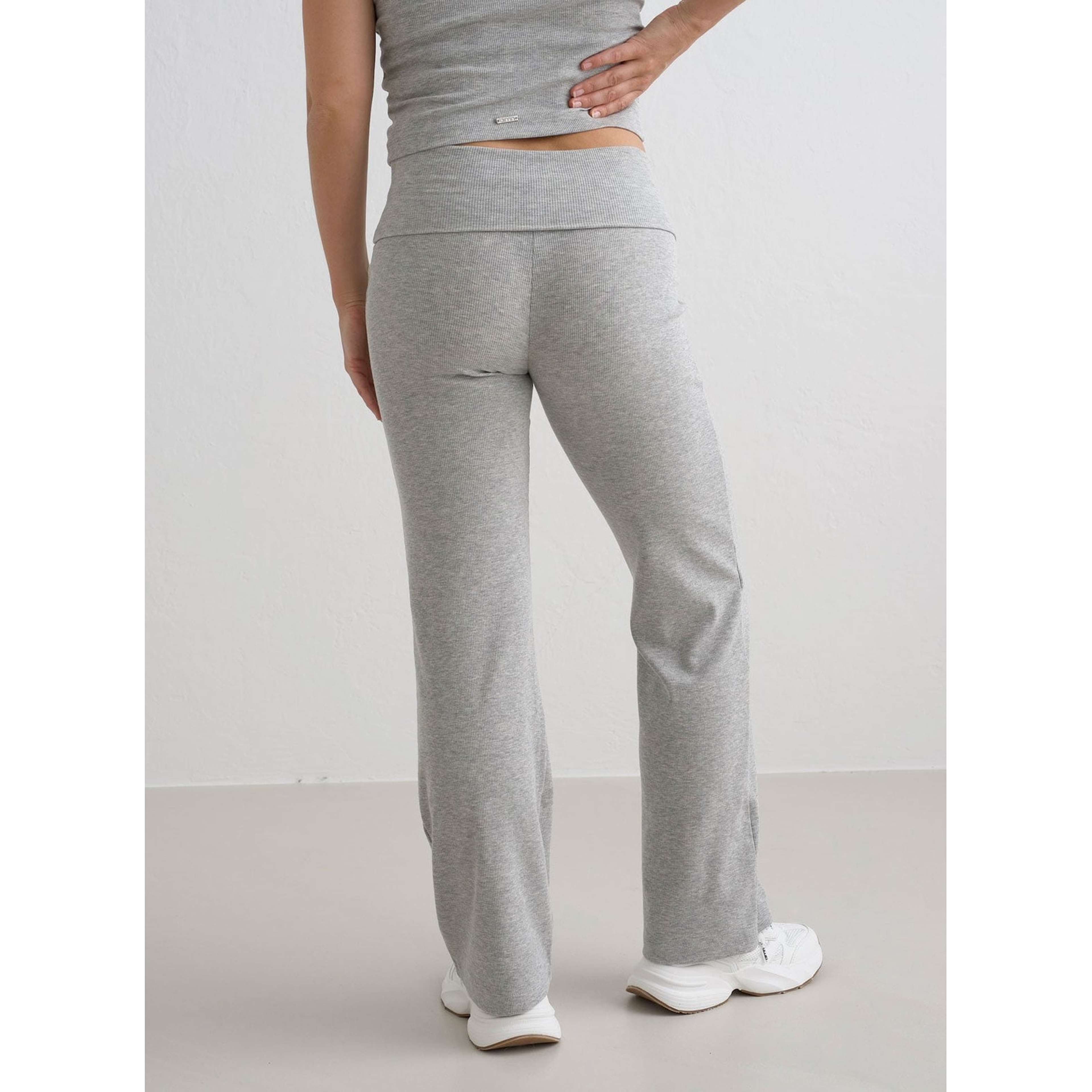 Grey Melange Ease Ribbed Petite Pants