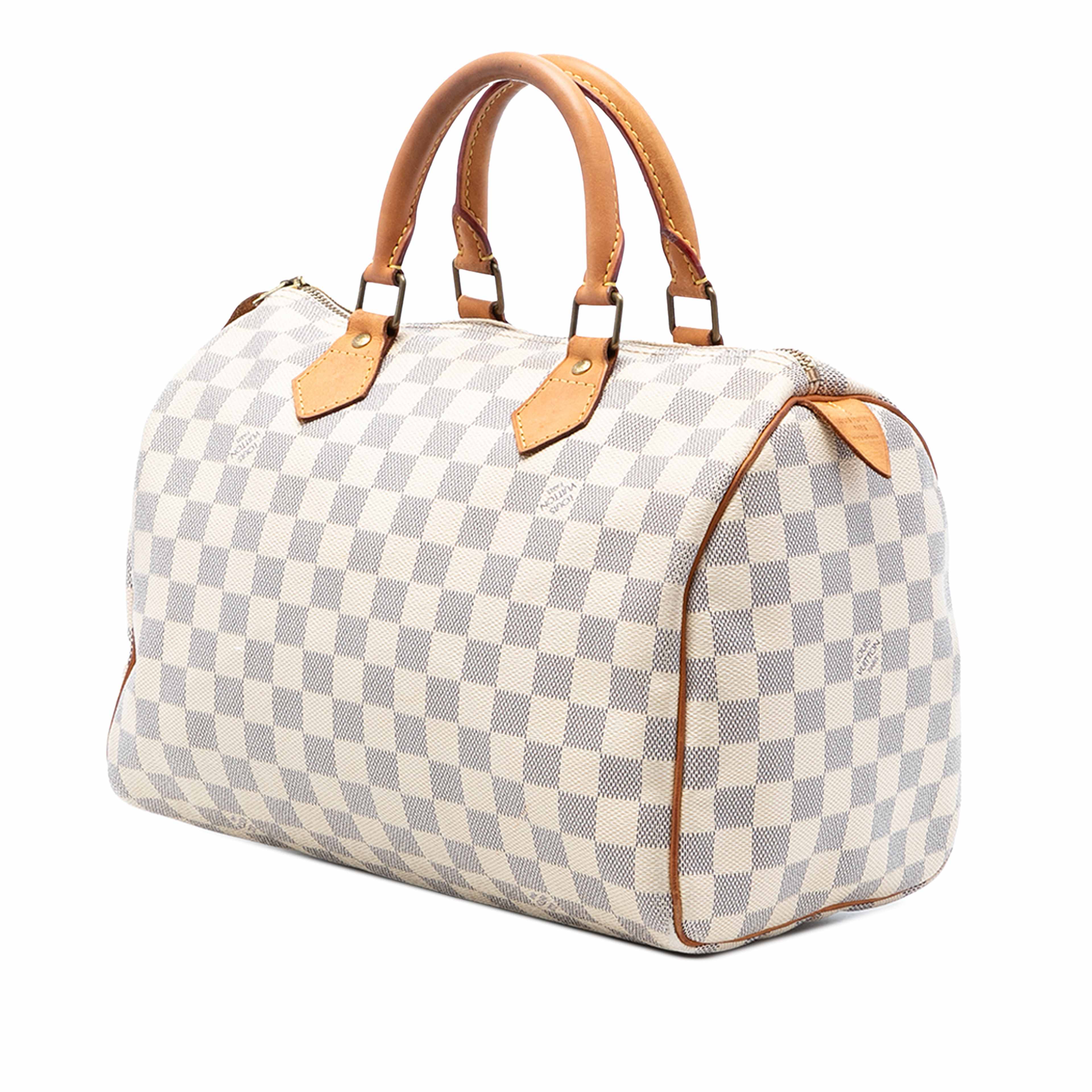 Louis Vuitton Damier Azur Speedy 30, från Luxclusif, i färgen white. Klicka för att öppna bilden i stort format