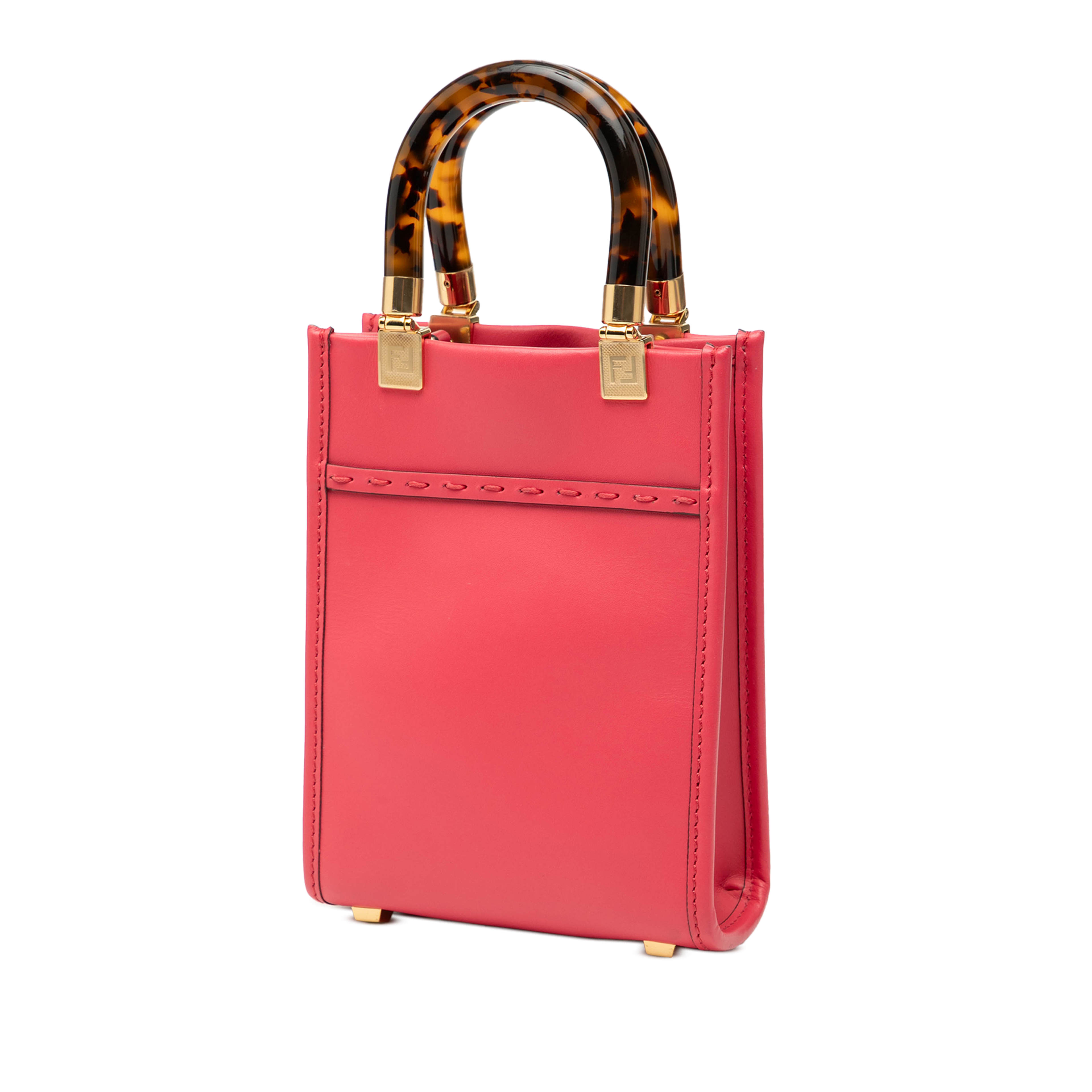 Fendi Mini Leather Sunshine Shopper Tote, från Luxclusif, i färgen pink. Klicka för att öppna bilden i stort format