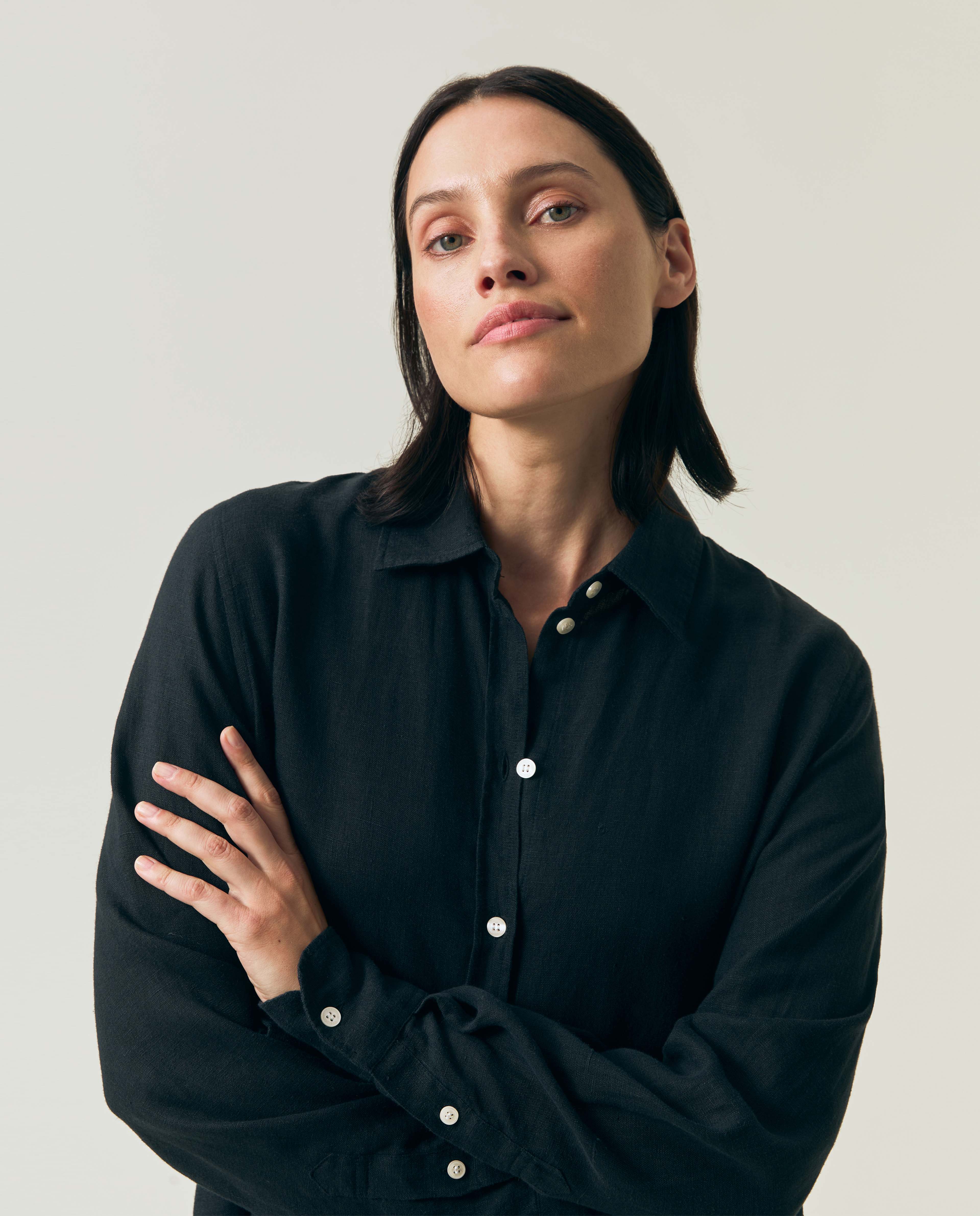 Long Linen Shirt Dress