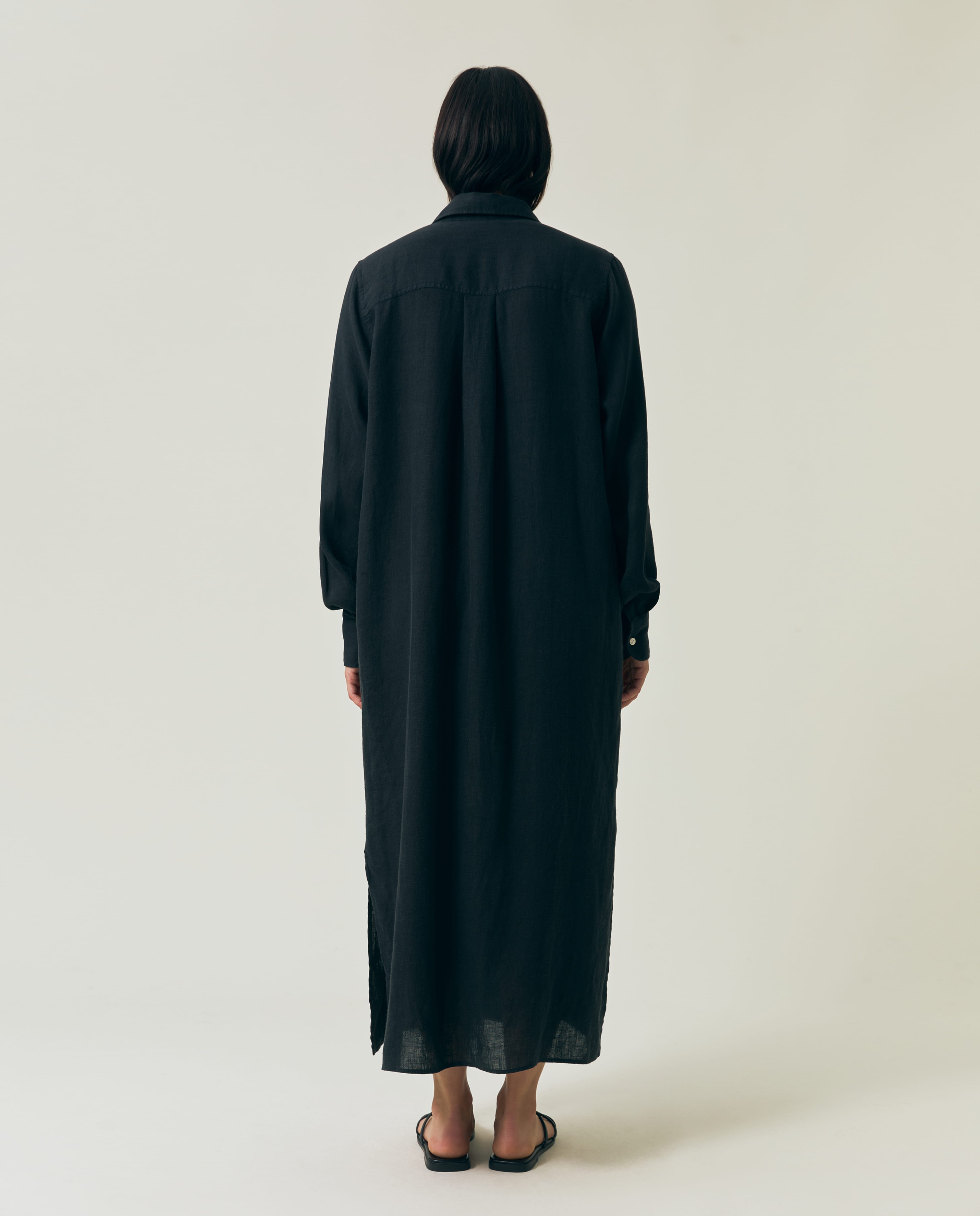Long Linen Shirt Dress