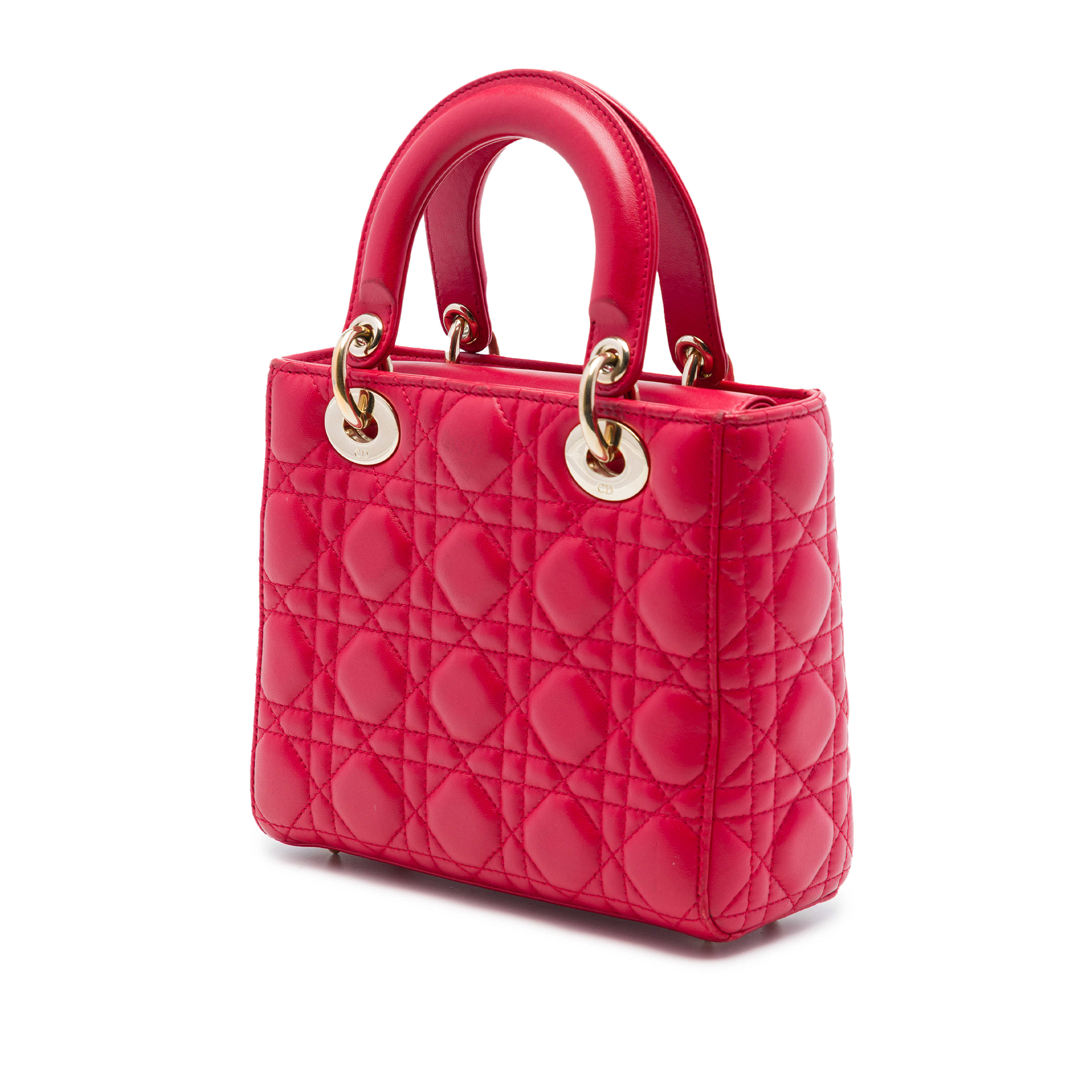 Dior Small Lambskin Cannage My Abcdior Lady Dior, från Luxclusif, i färgen röd. Klicka för att öppna bilden i stort format