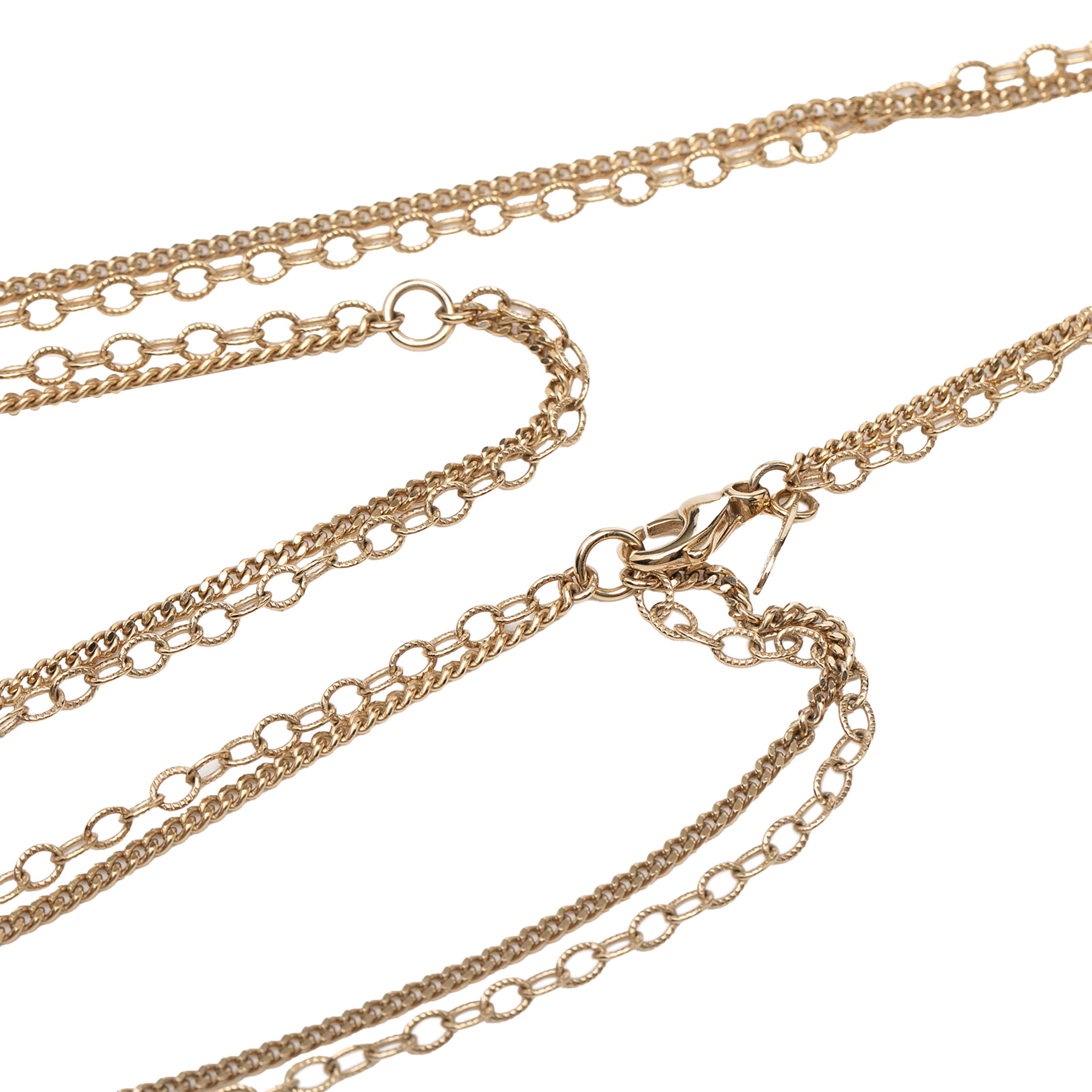 Chanel Gold Plated Cc Crystal Pendant Necklace, från Luxclusif, i färgen gold. Klicka för att öppna bilden i stort format