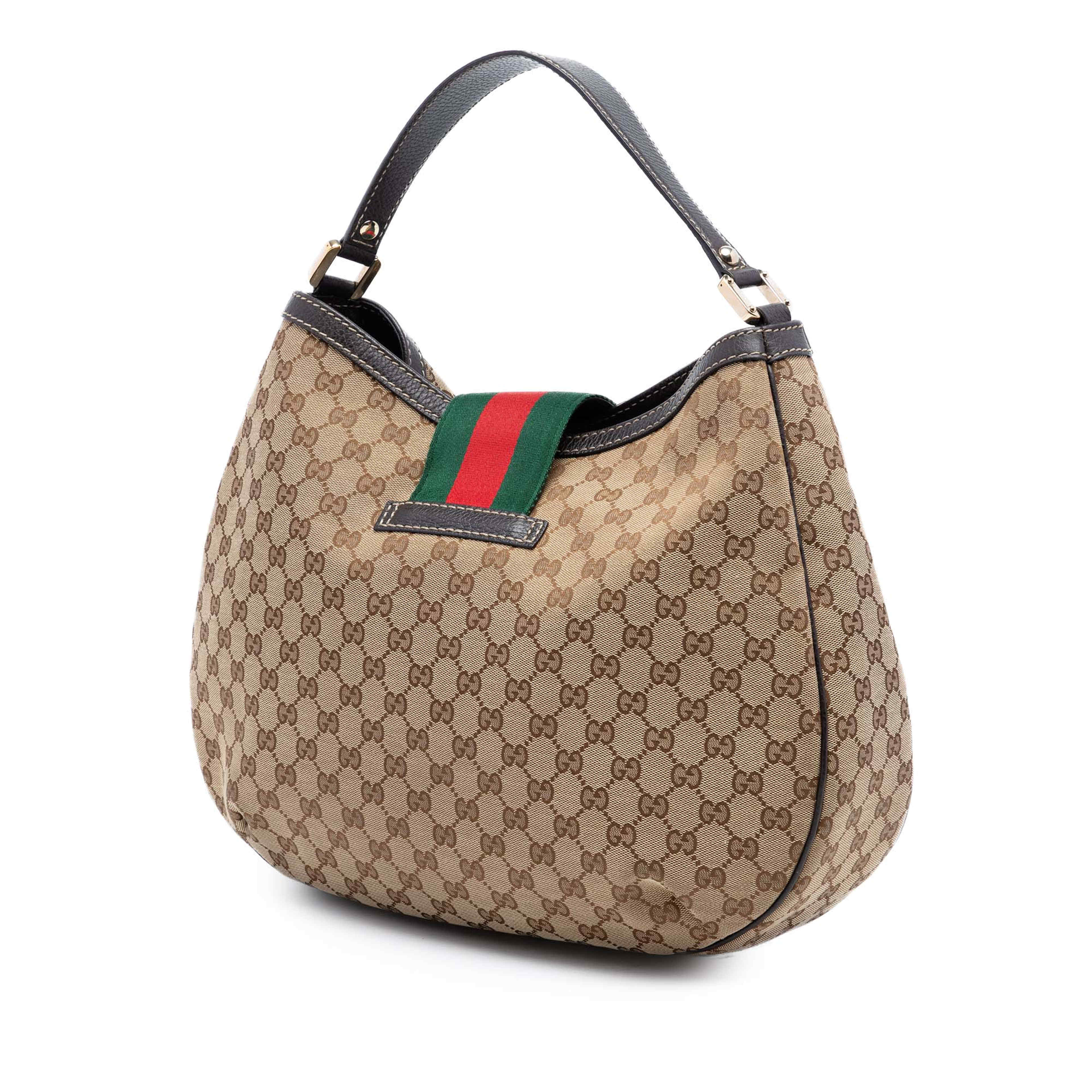 Gucci Large Gg Canvas Web New Ladies Hobo, från Luxclusif, i färgen beige. Klicka för att öppna bilden i stort format
