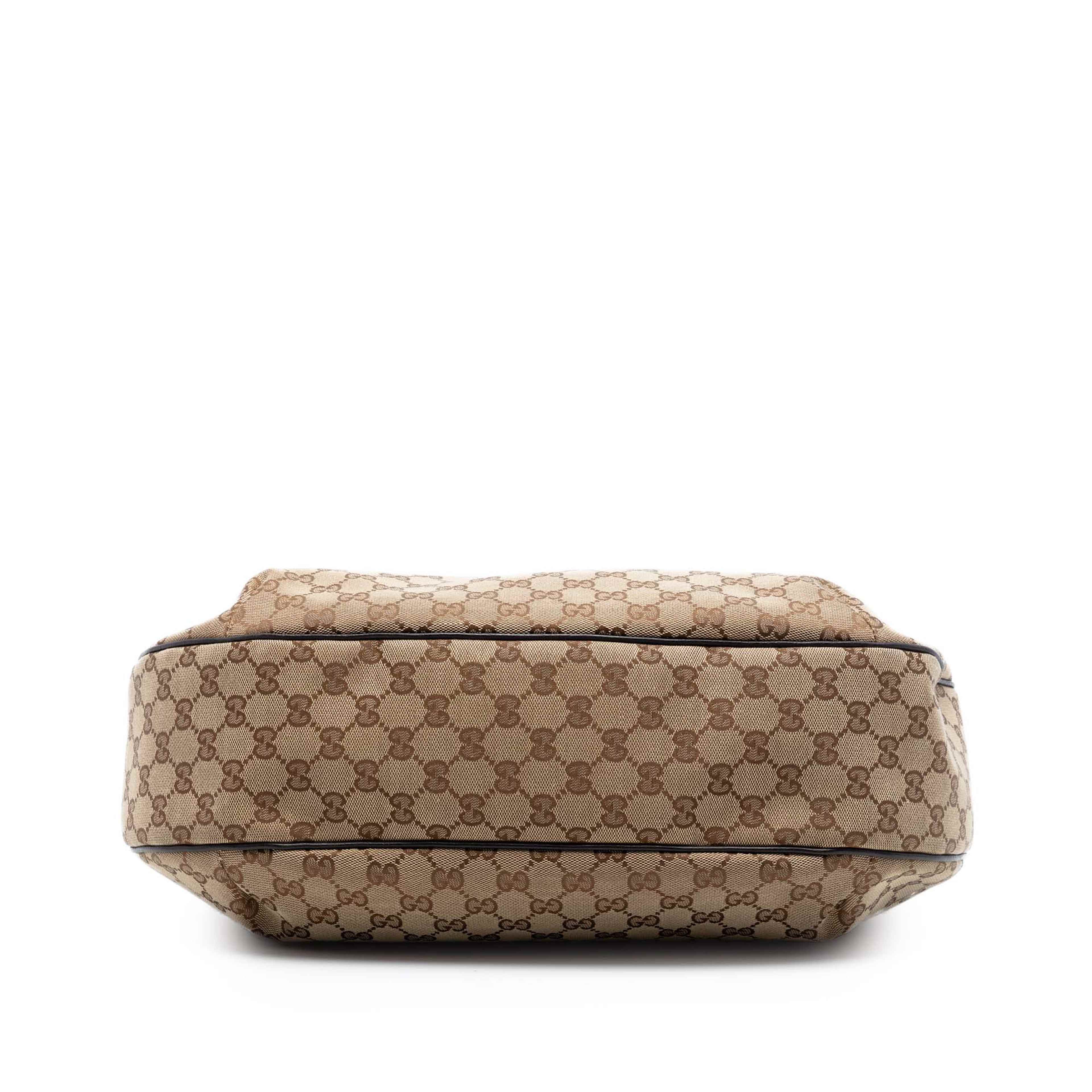 Gucci Large Gg Canvas Web New Ladies Hobo, från Luxclusif, i färgen beige. Klicka för att öppna bilden i stort format