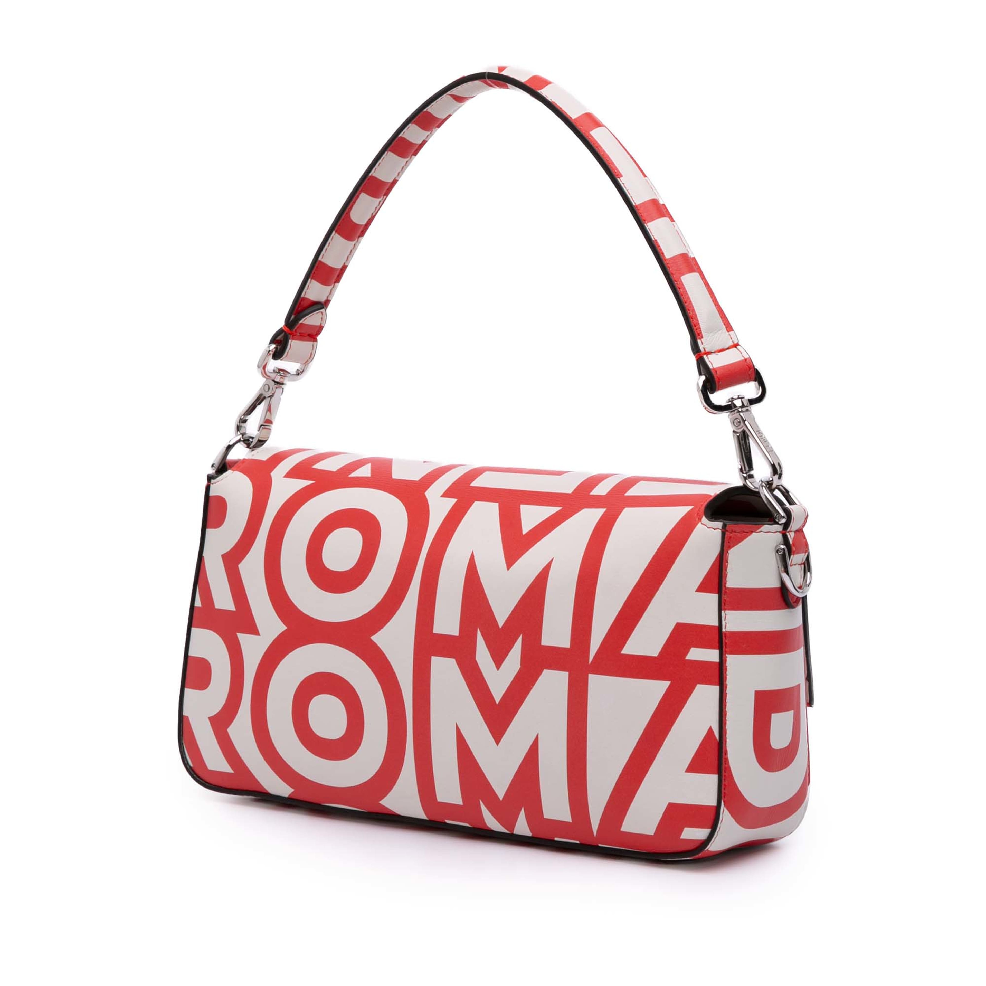 Fendi Marc Jacobs Nappa Vitello King Logo Print Phone Baguette Satchel, från Luxclusif, i färgen white. Klicka för att öppna bilden i stort format
