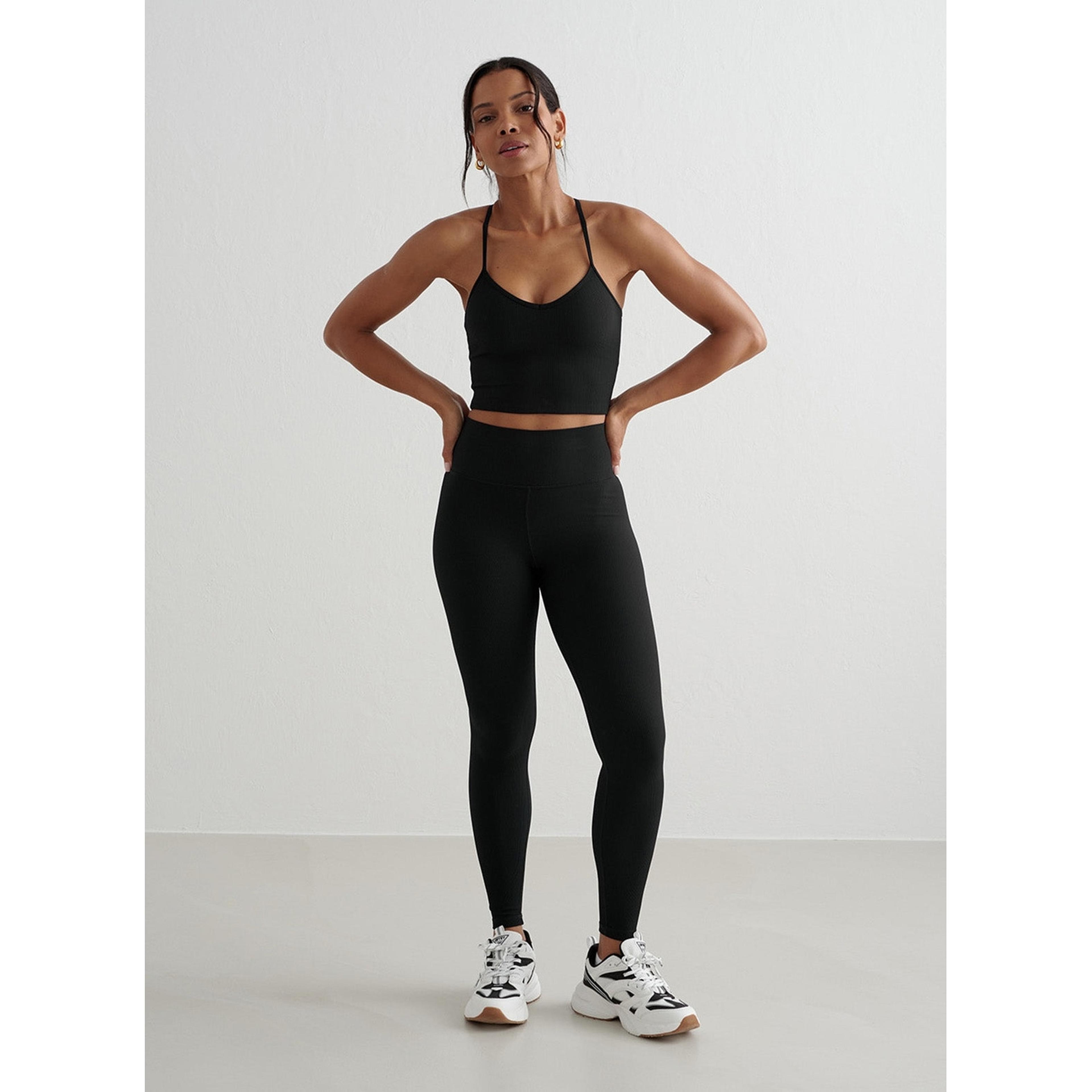 Black Ribbed Performance Bralette