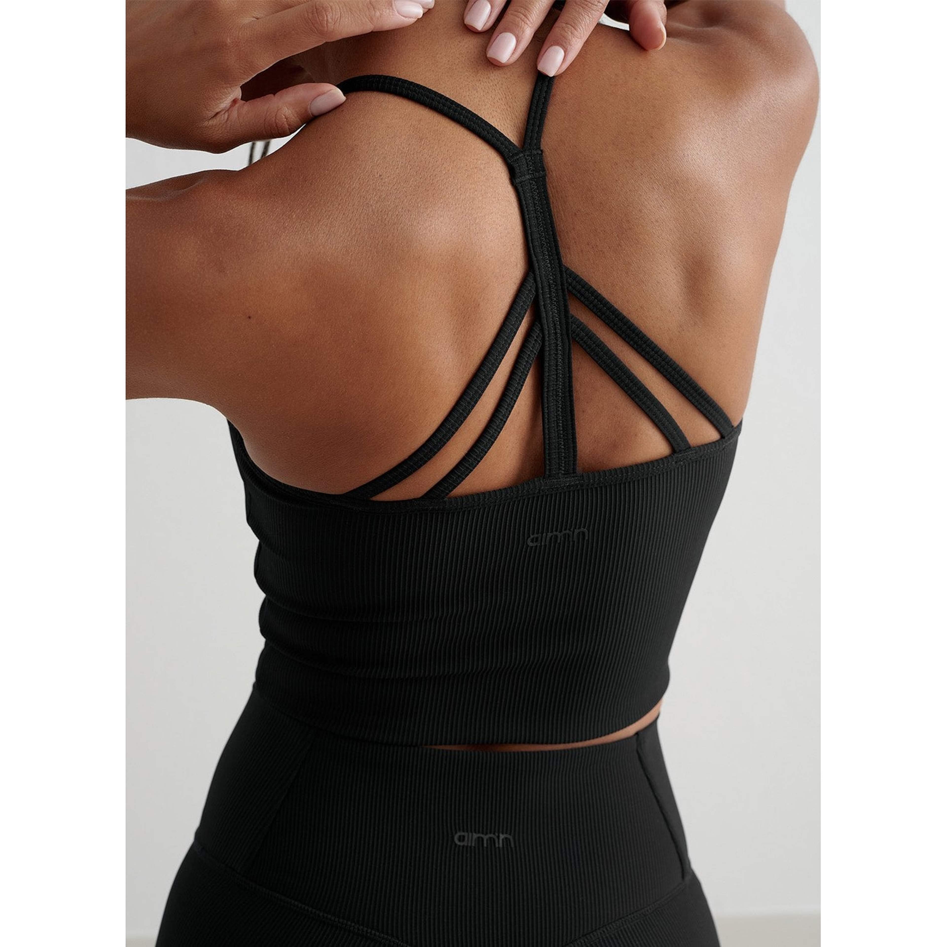 Black Ribbed Performance Bralette