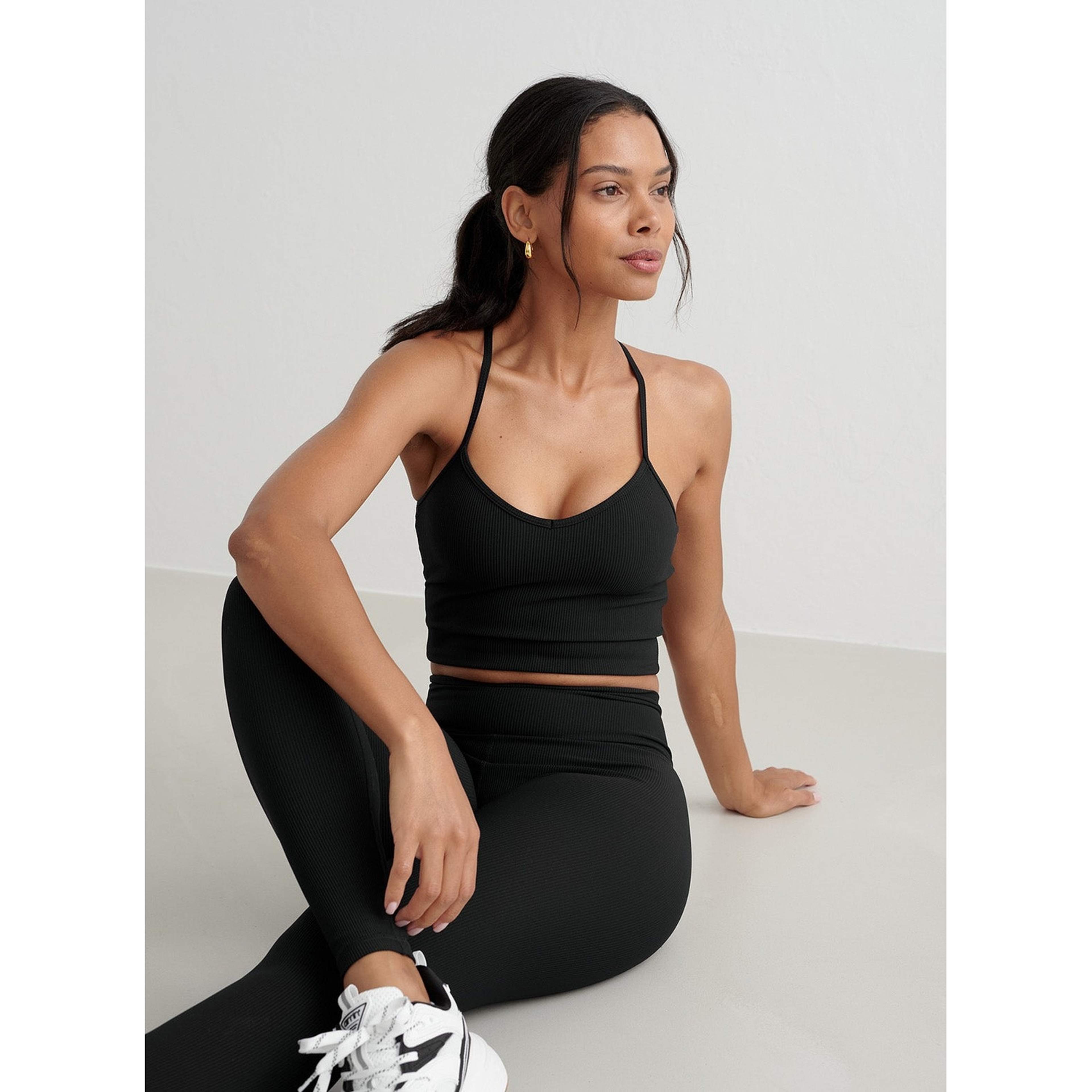 Black Ribbed Performance Bralette