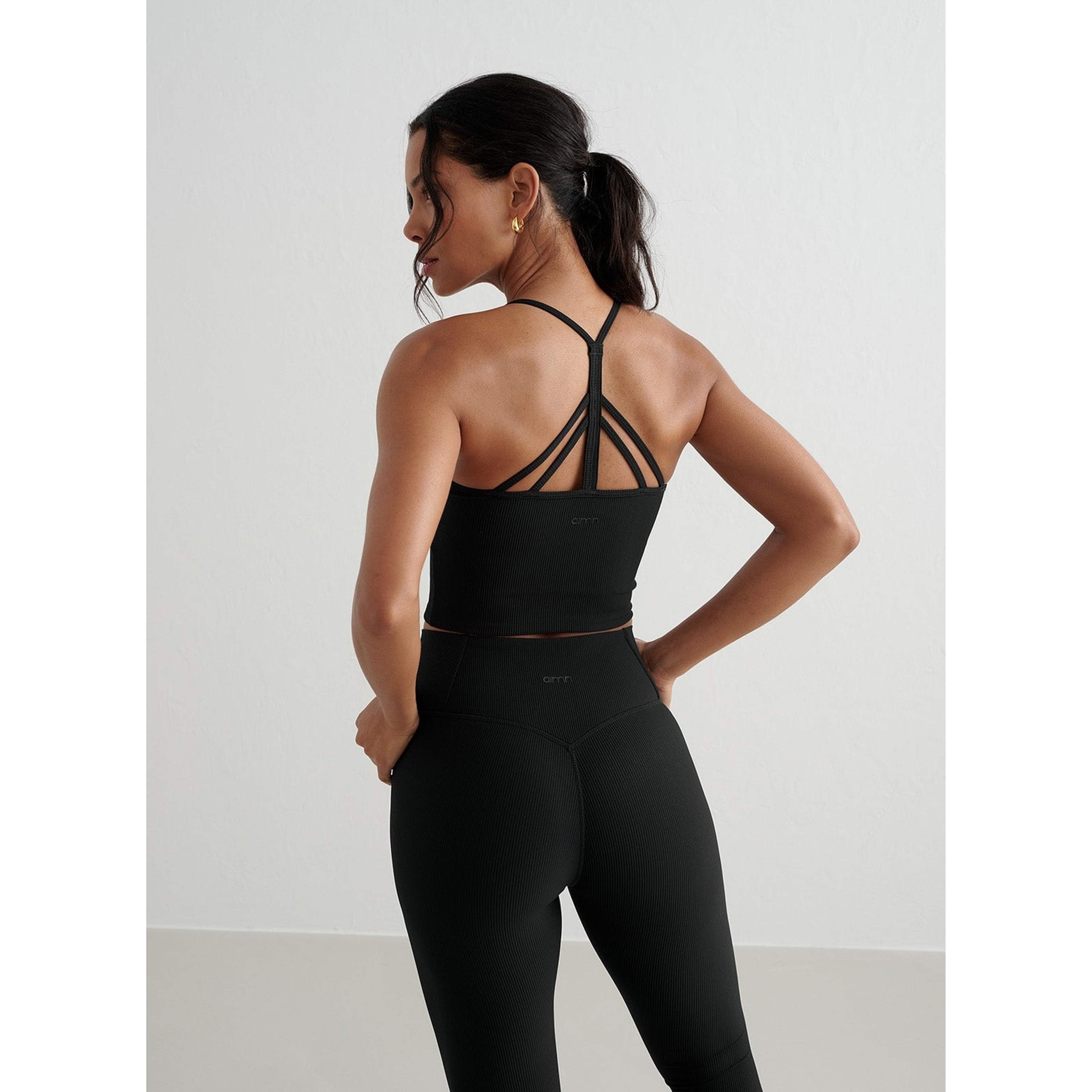 Black Ribbed Performance Bralette