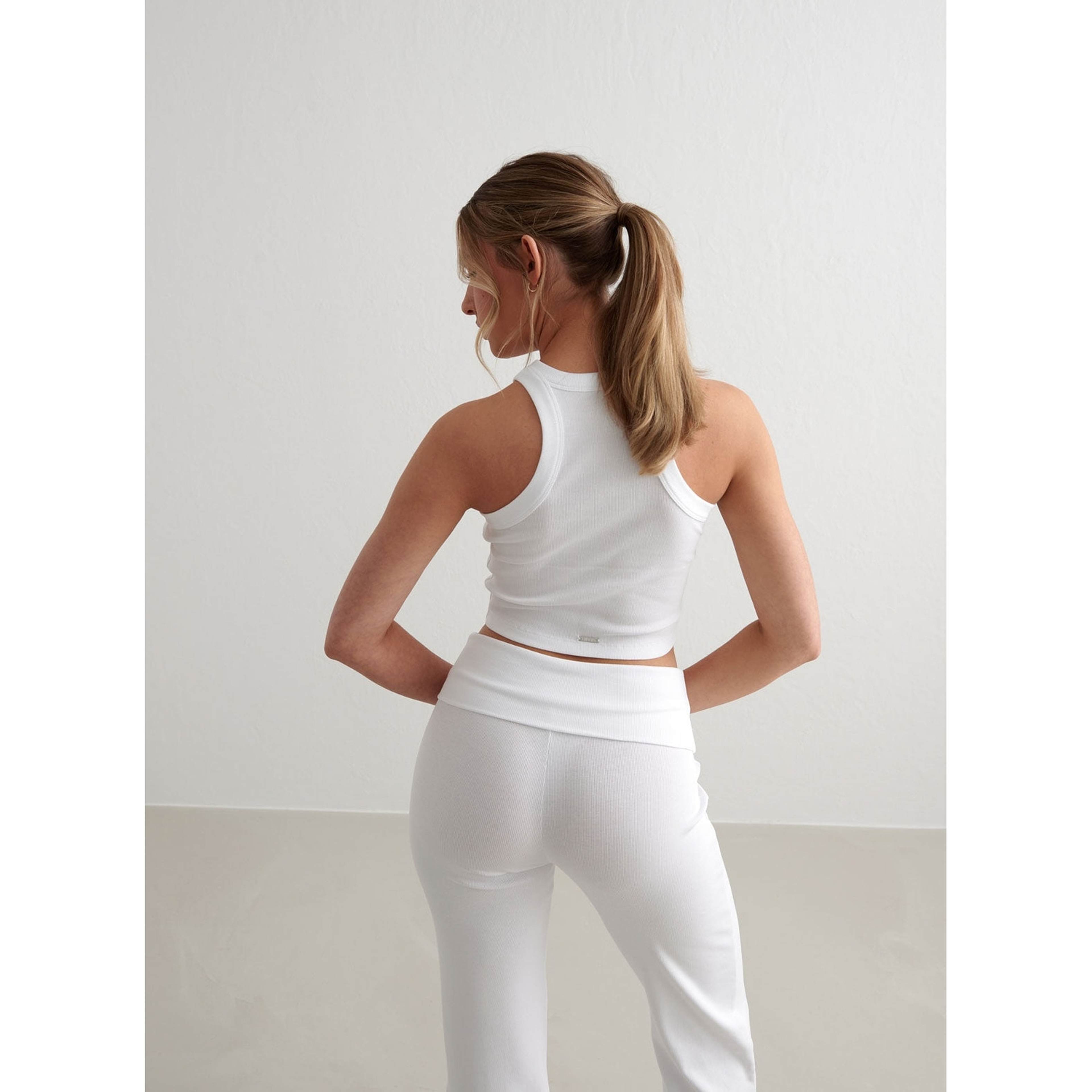 White Ease Ribbed Tank Top