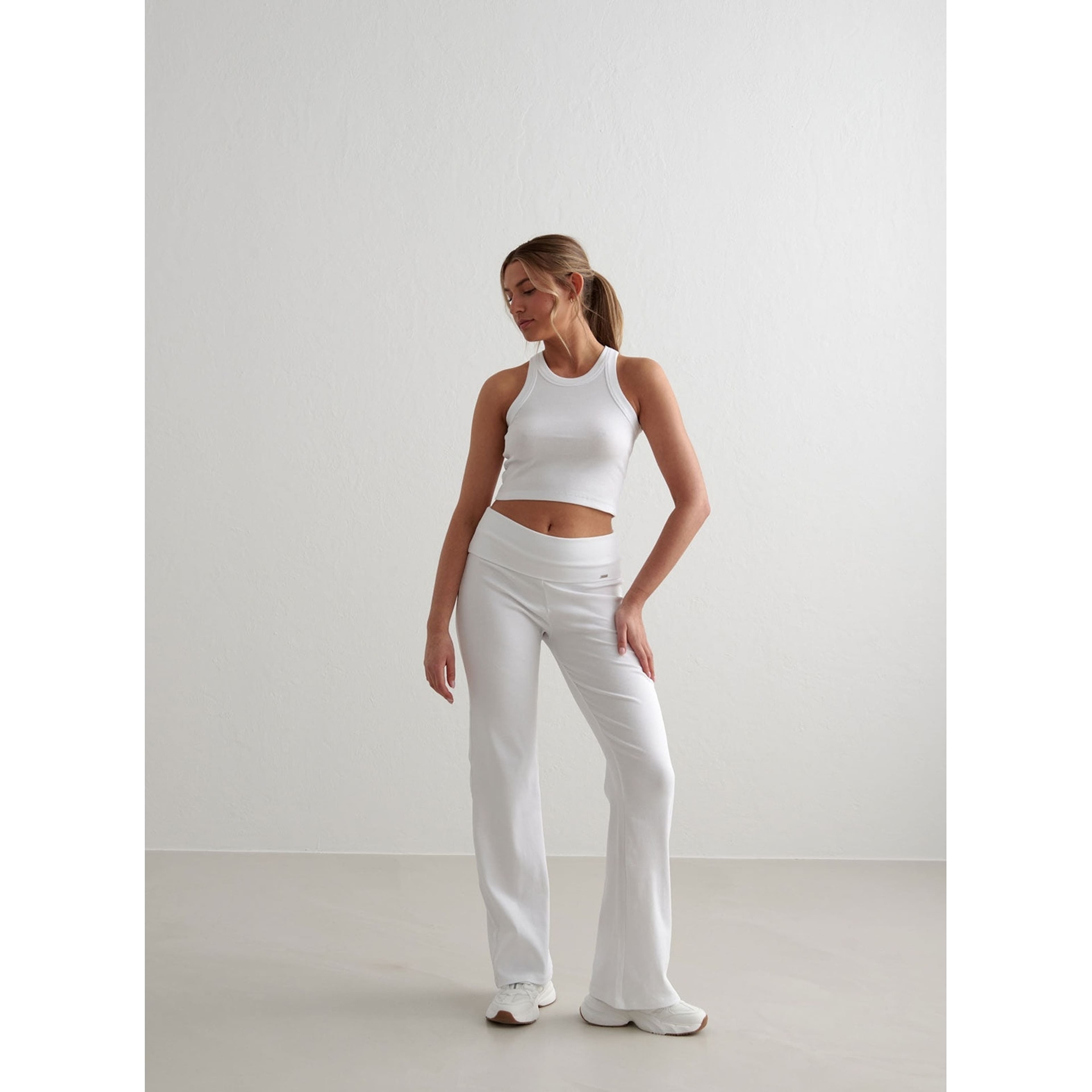 White Ease Ribbed Tank Top