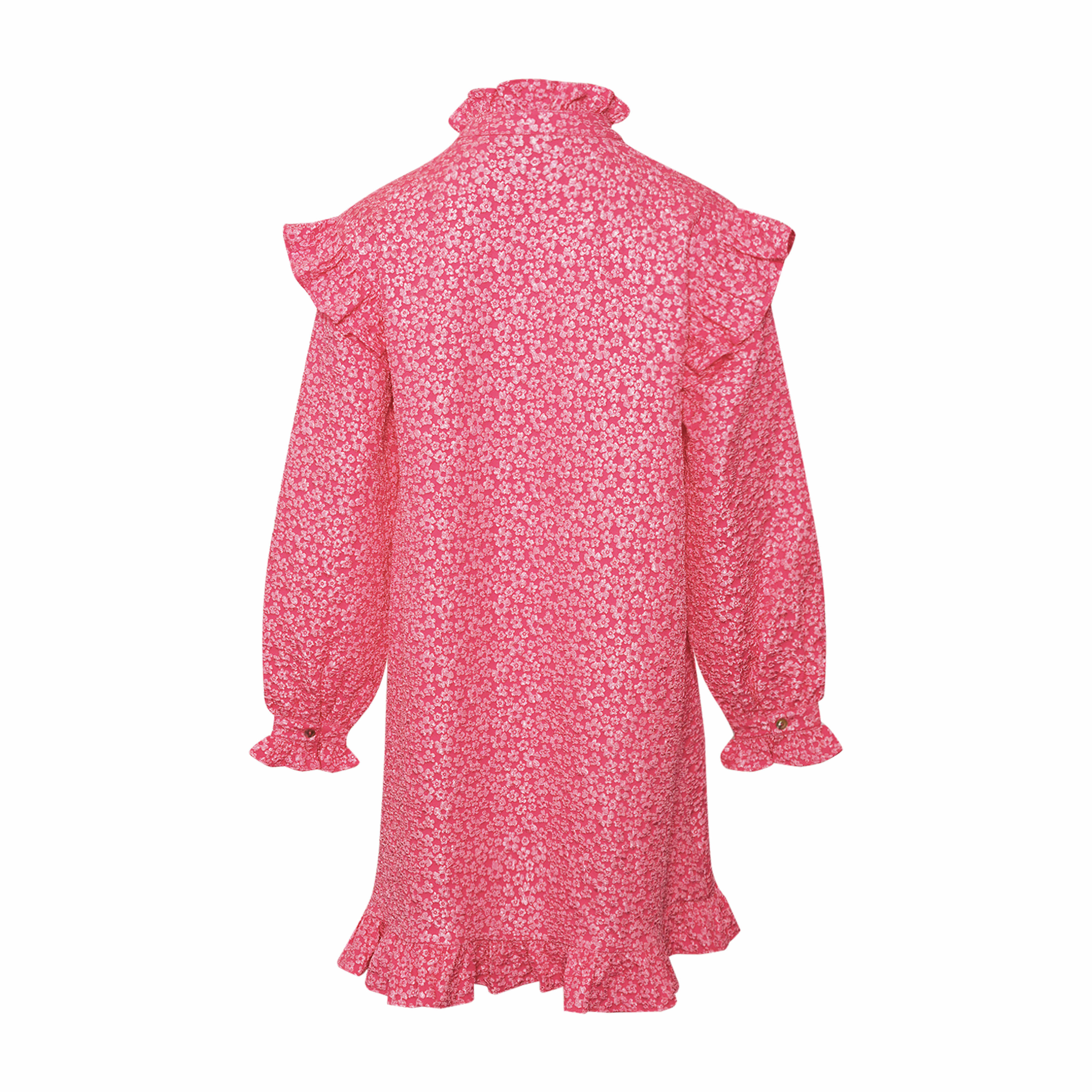 Reno Ruby Ruffle Dress - Bright Pink