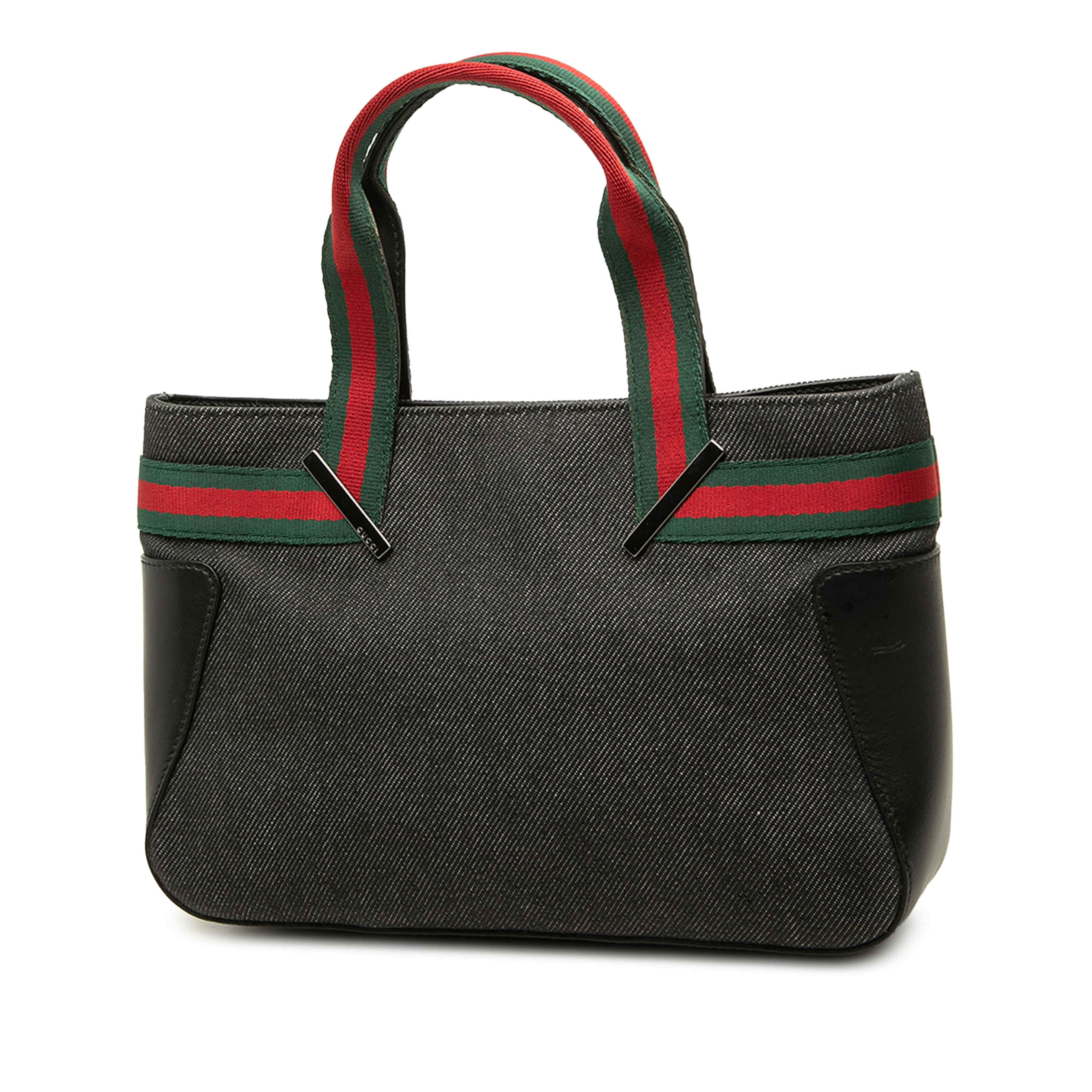 Gucci Denim Web Handbag, från Luxclusif, i färgen svart. Klicka för att öppna bilden i stort format