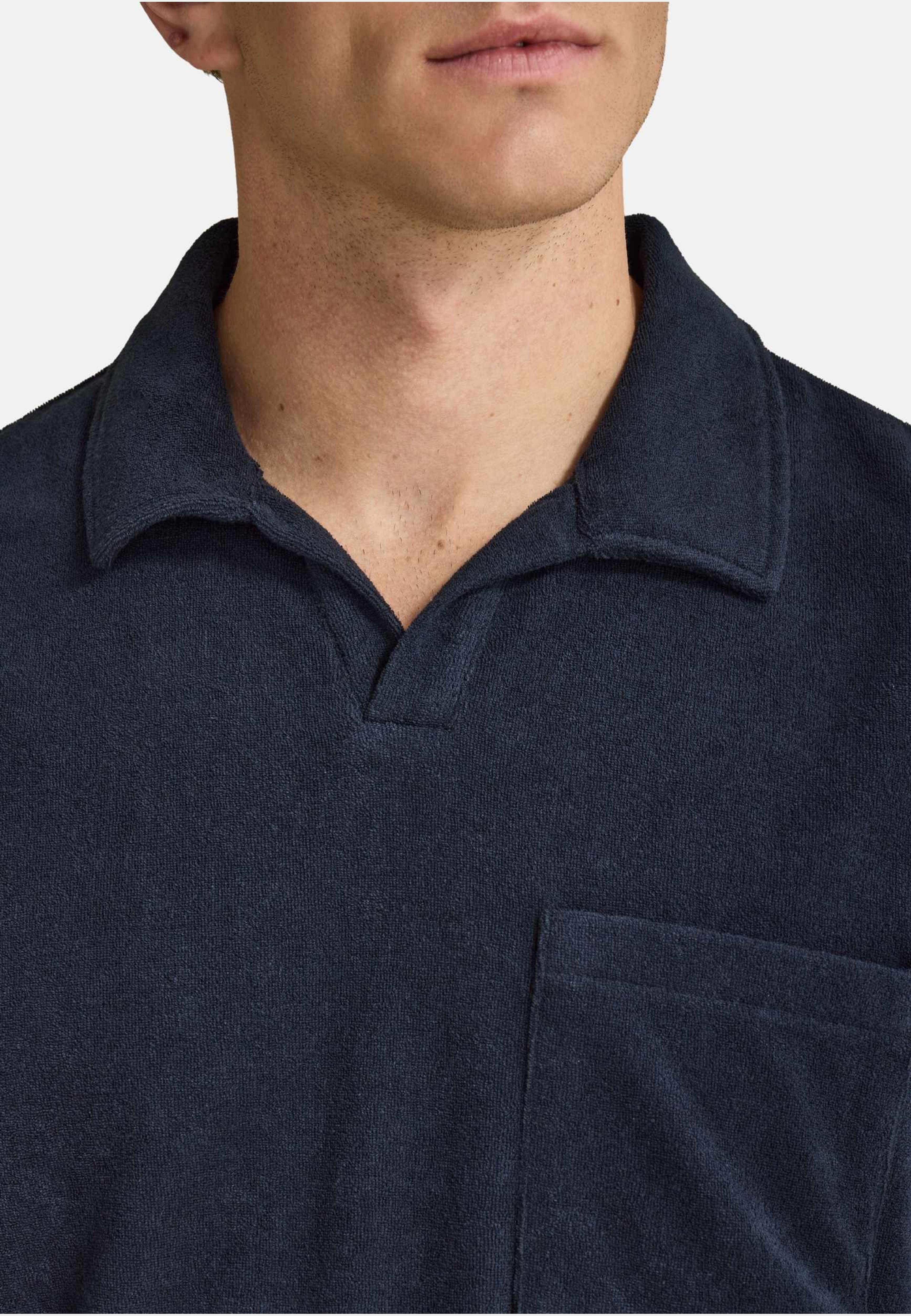 Terry Short-sleeved Polo Shirt, från John Henric, i färgen navy blue. Klicka för att öppna bilden i stort format
