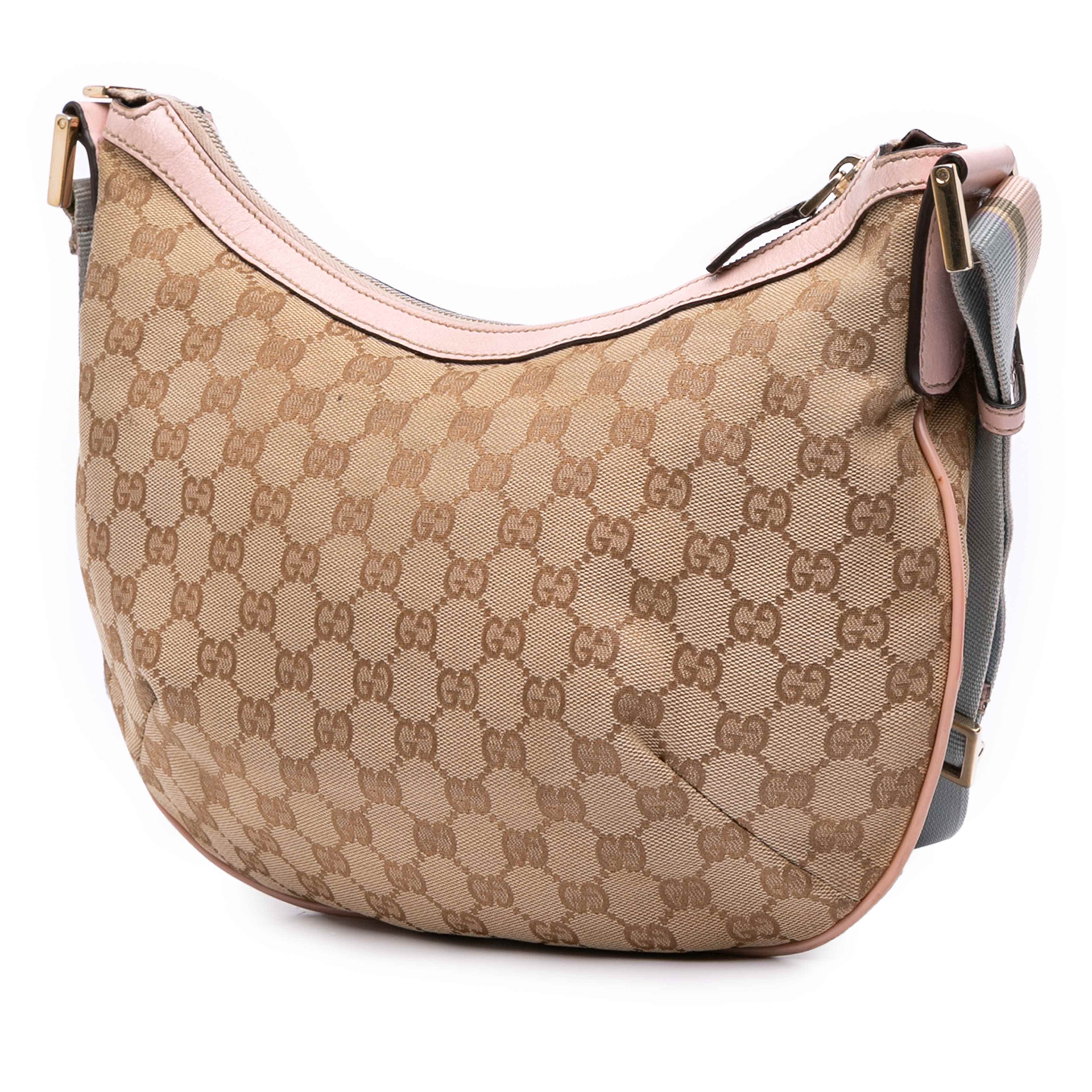 Gucci Gg Canvas Web Crossbody, från Luxclusif, i färgen beige. Klicka för att öppna bilden i stort format