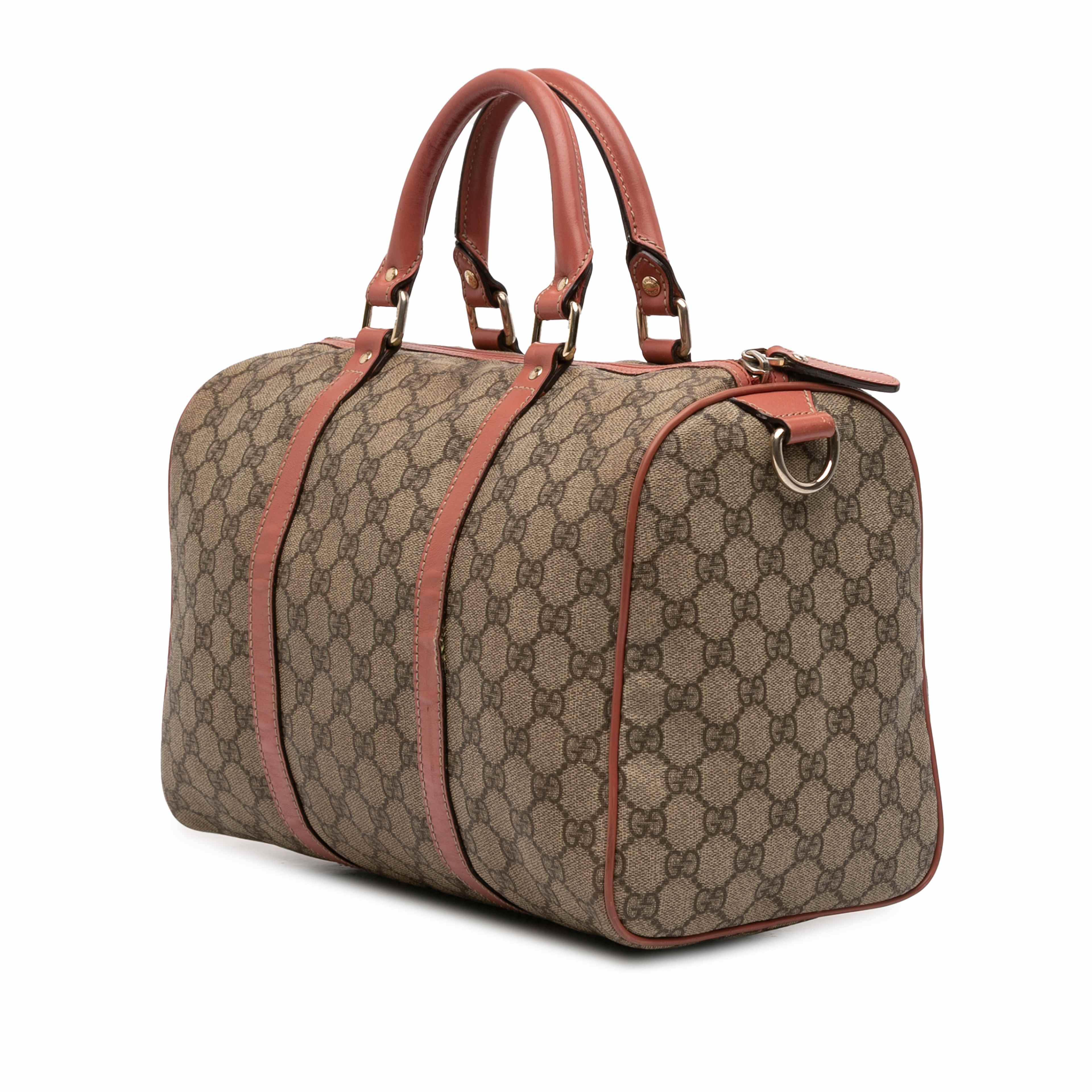 Gucci Medium Gg Supreme Joy Boston Bag, från Luxclusif, i färgen beige. Klicka för att öppna bilden i stort format
