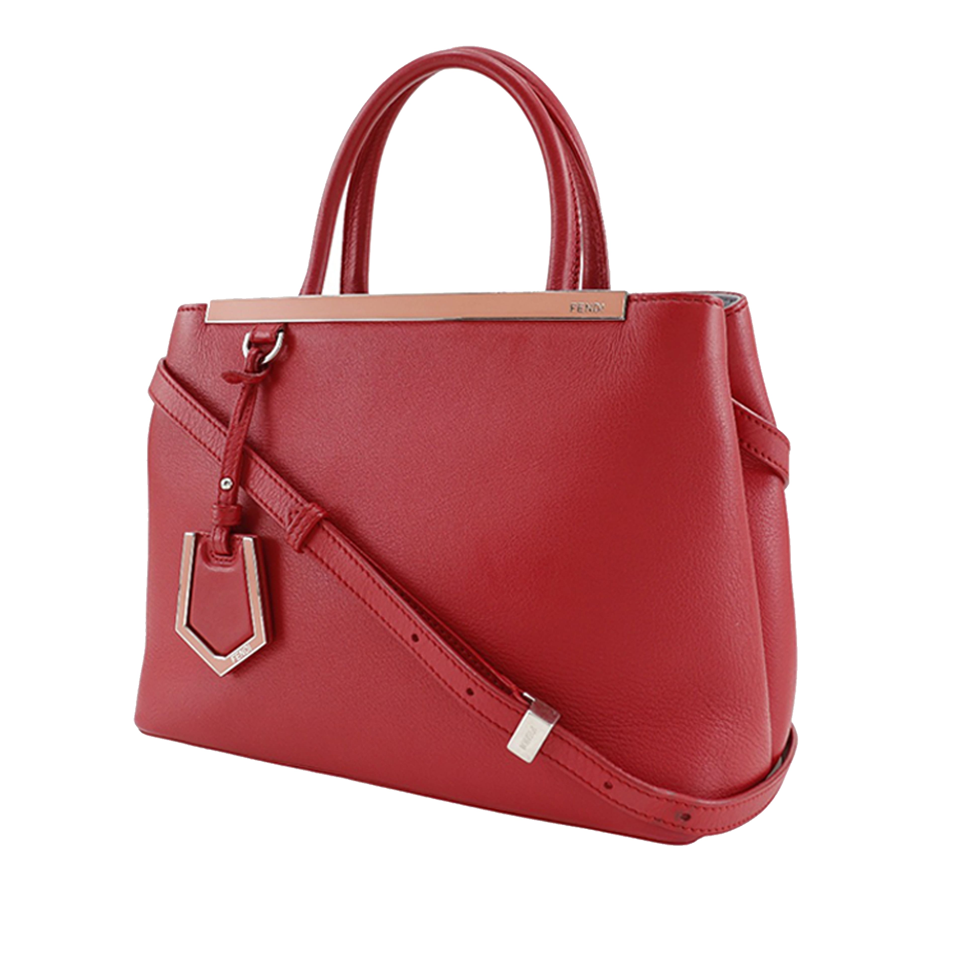 Fendi Leather Petite 2jours, från Luxclusif, i färgen röd. Klicka för att öppna bilden i stort format