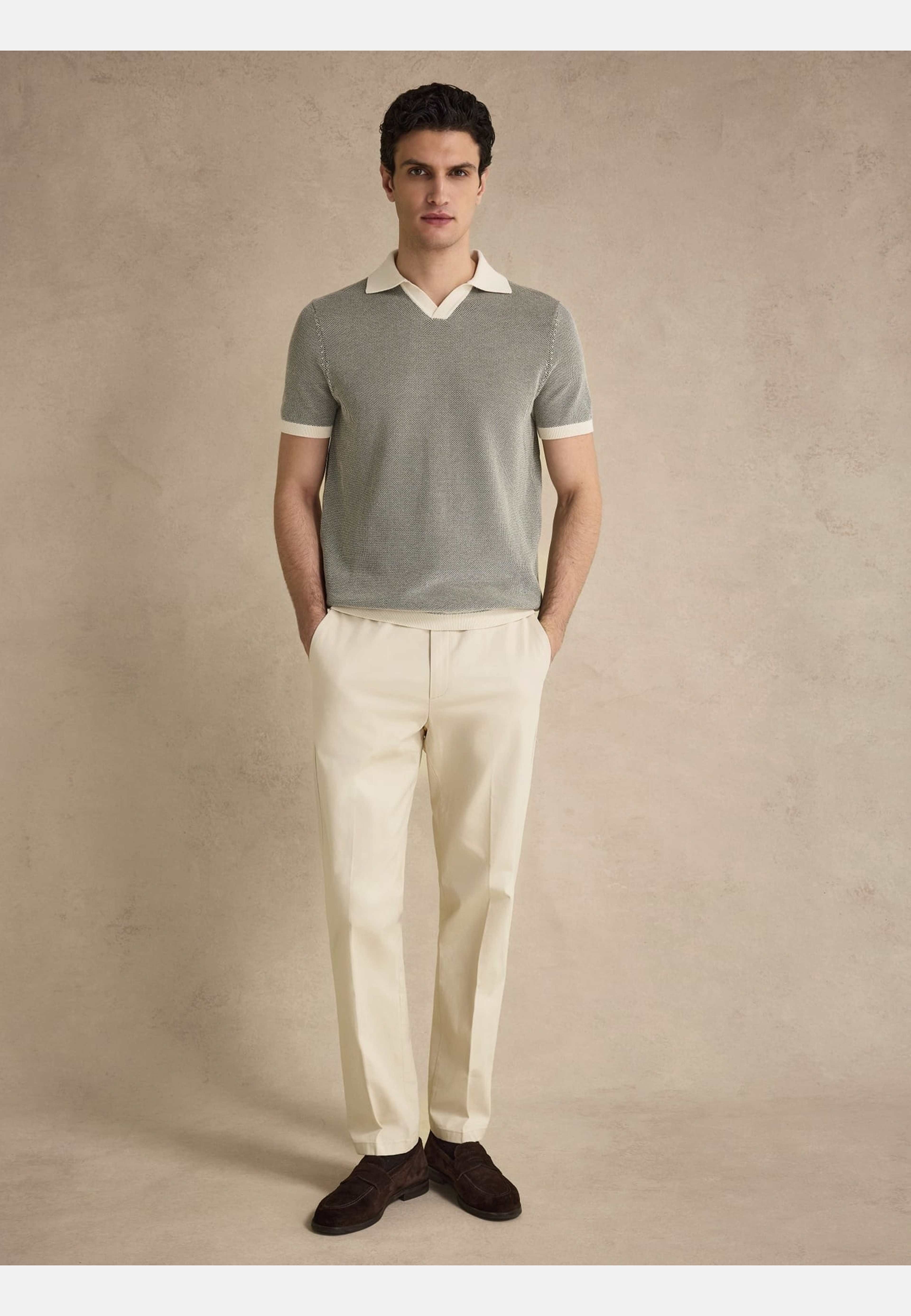 Two Tone S/s Polo Shirt (teddy), från John Henric, i färgen green. Klicka för att öppna bilden i stort format