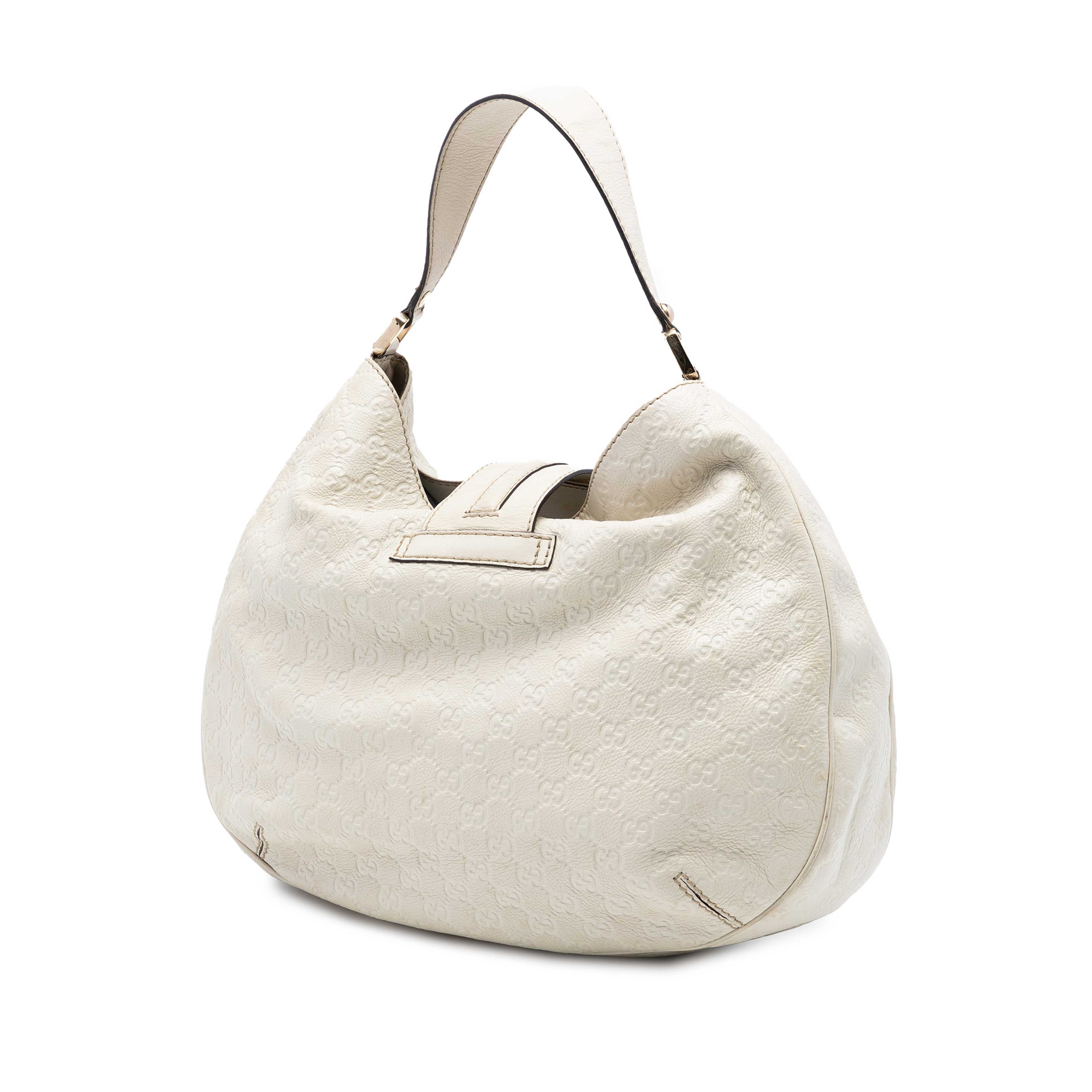 Gucci Large Guccissima New Ladies Hobo, från Luxclusif, i färgen ivory. Klicka för att öppna bilden i stort format