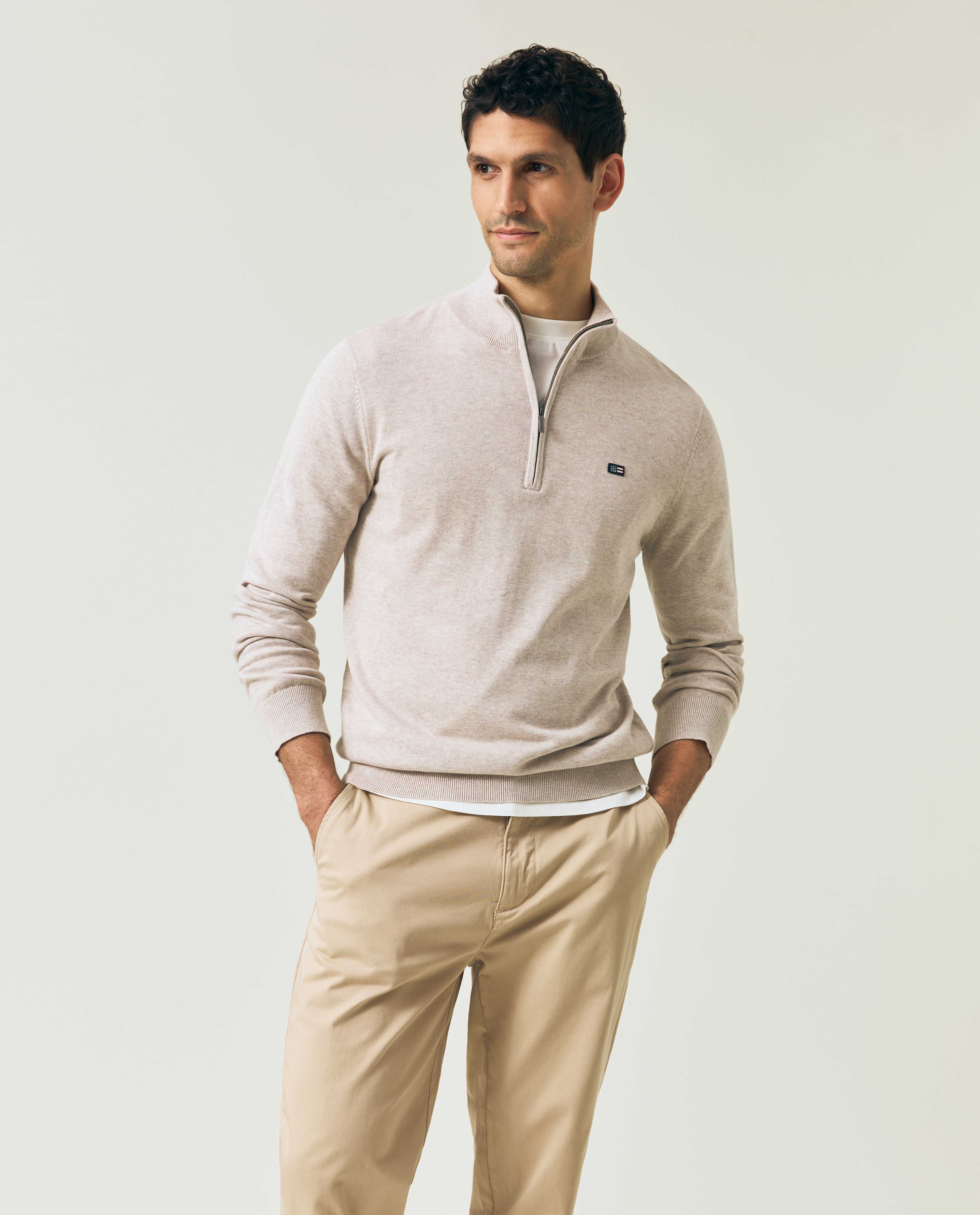 Cotton Half-zip Sweater