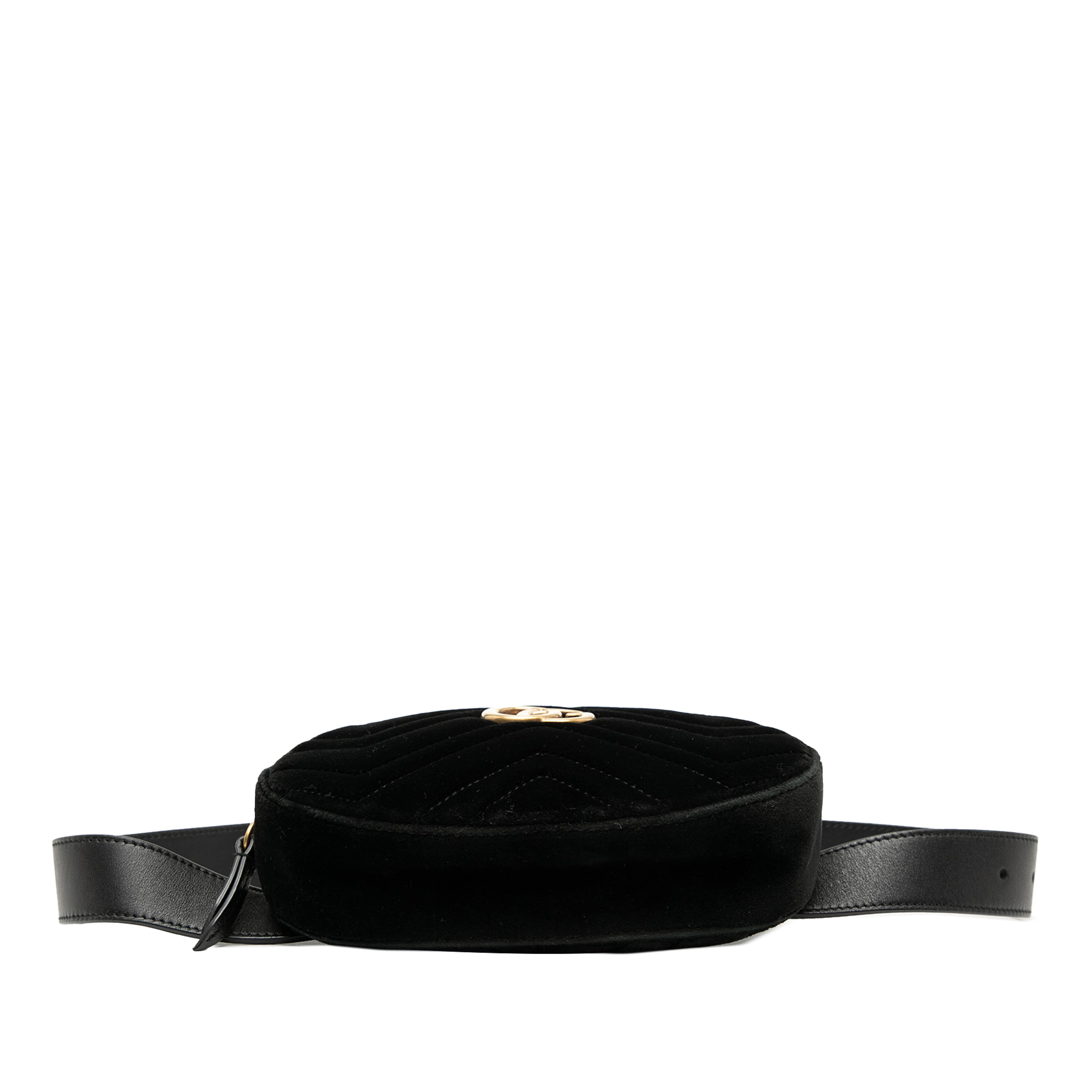 Gucci Gg Marmont Matelasse Velvet Belt Bag, från Luxclusif, i färgen svart. Klicka för att öppna bilden i stort format