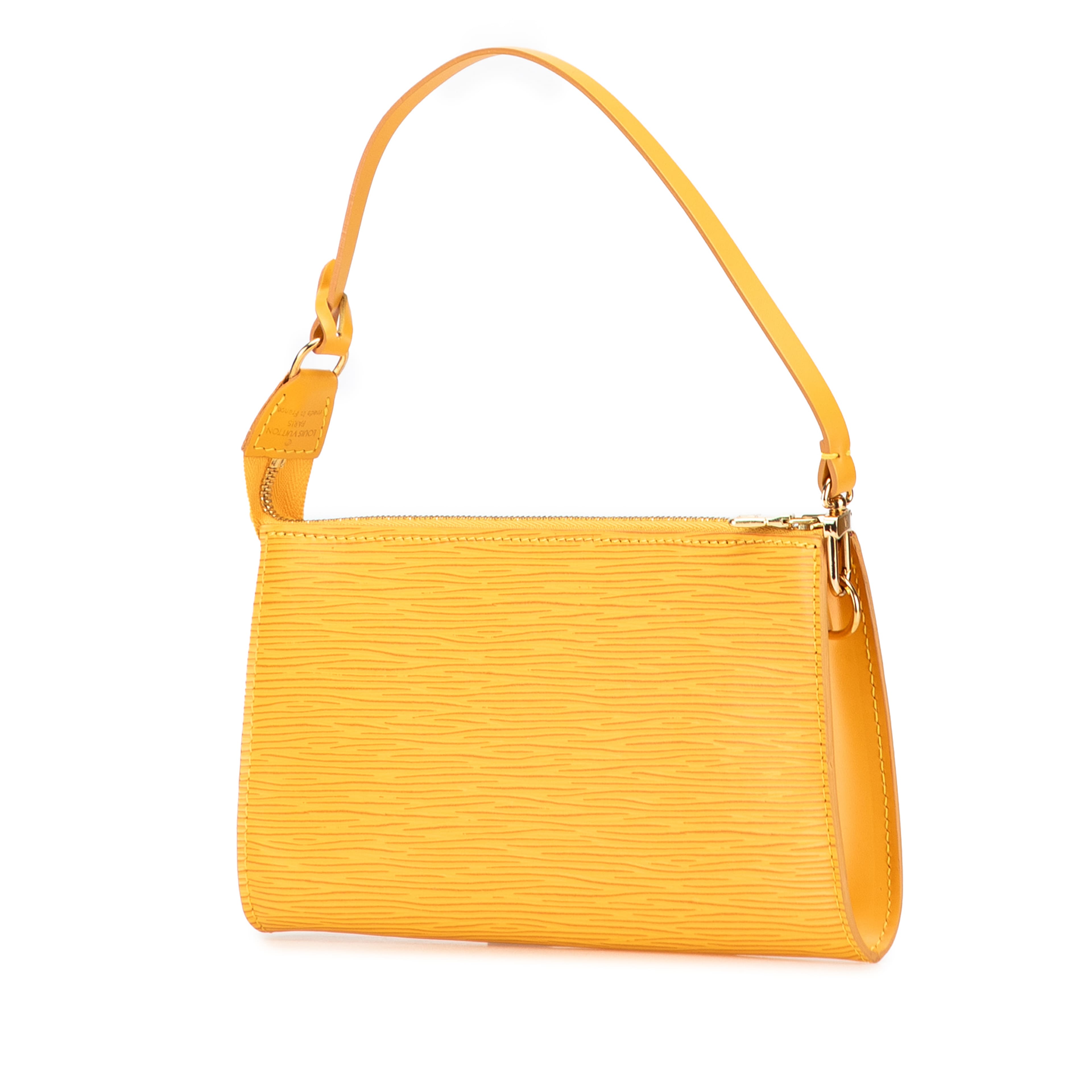 Louis Vuitton Epi Pochette Accessoires, från Luxclusif, i färgen yellow. Klicka för att öppna bilden i stort format