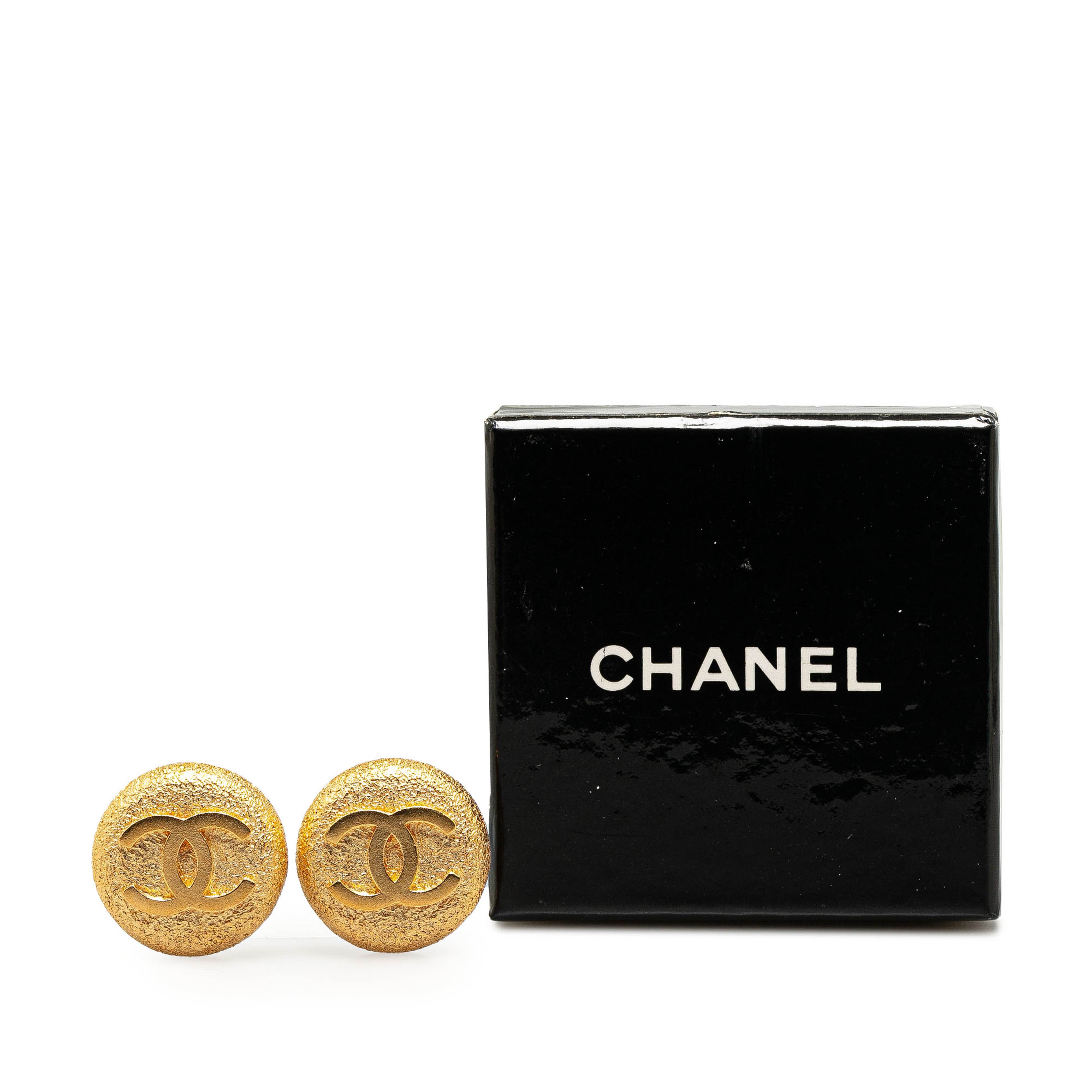 Chanel Gold Plated Cc Clip On Earrings