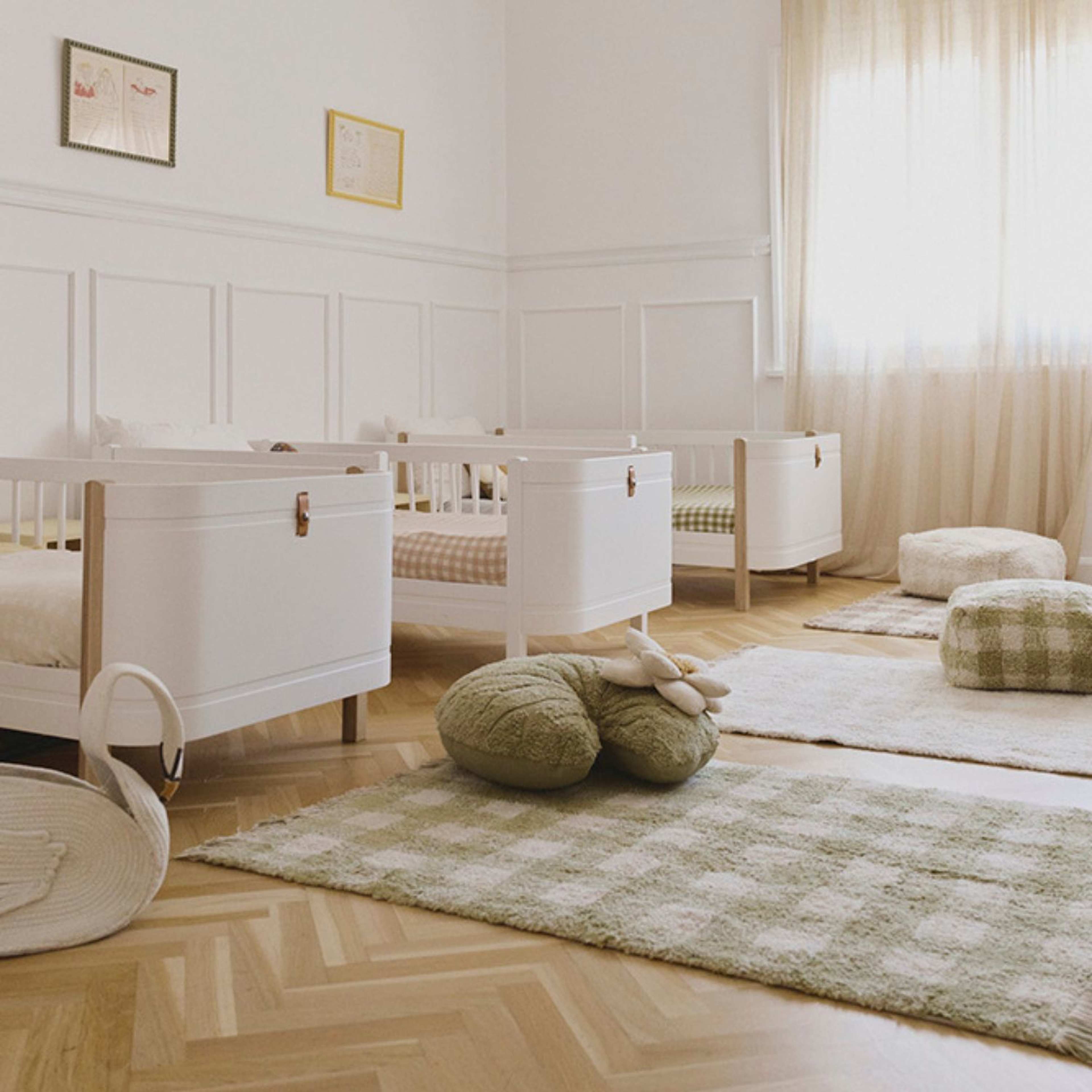 Tvättbar Matta Vichy, från LORENA CANALS, i färgen matcha, naturlig. Klicka för att öppna bilden i stort format