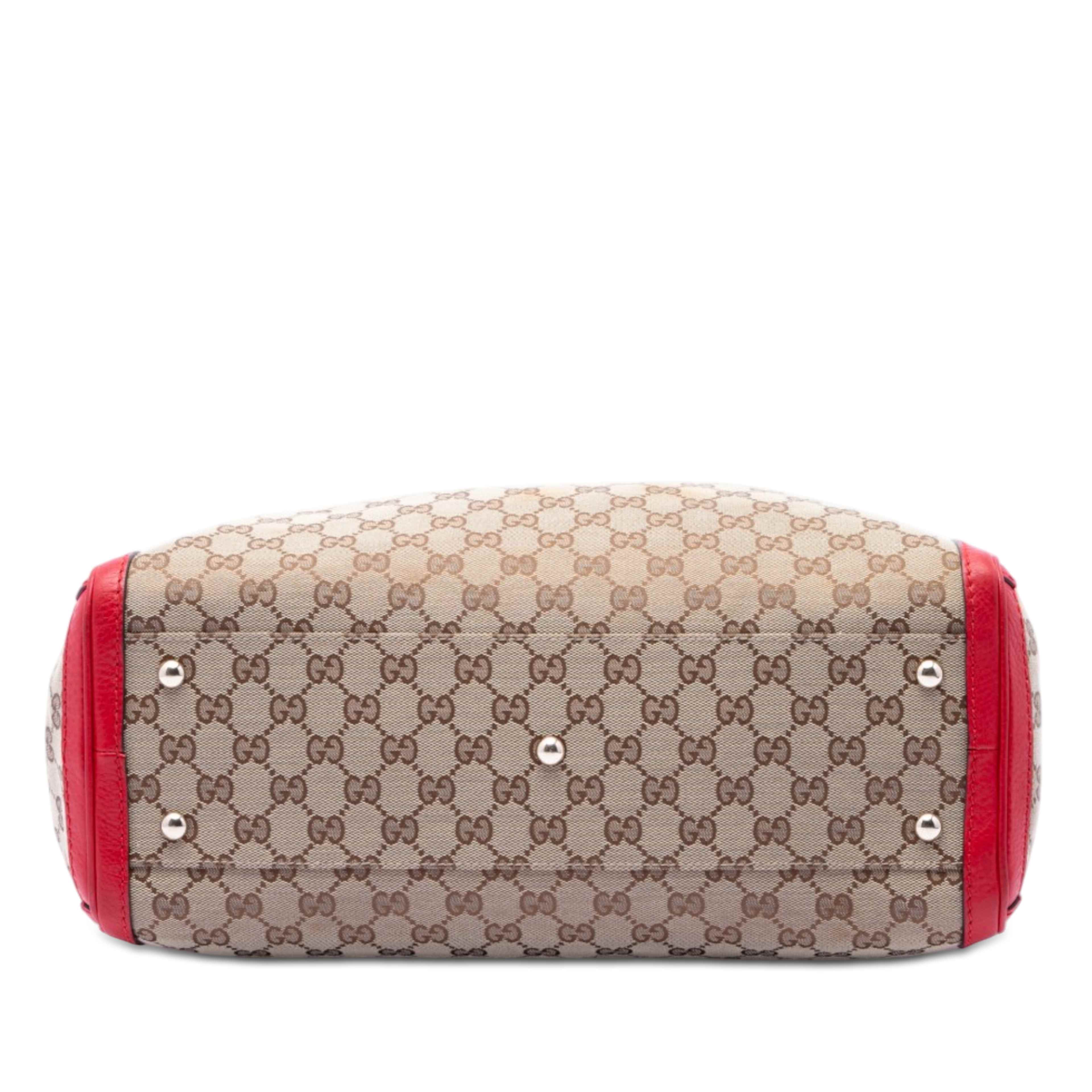 Gucci Gg Canvas Bella Tote, från Luxclusif, i färgen röd. Klicka för att öppna bilden i stort format
