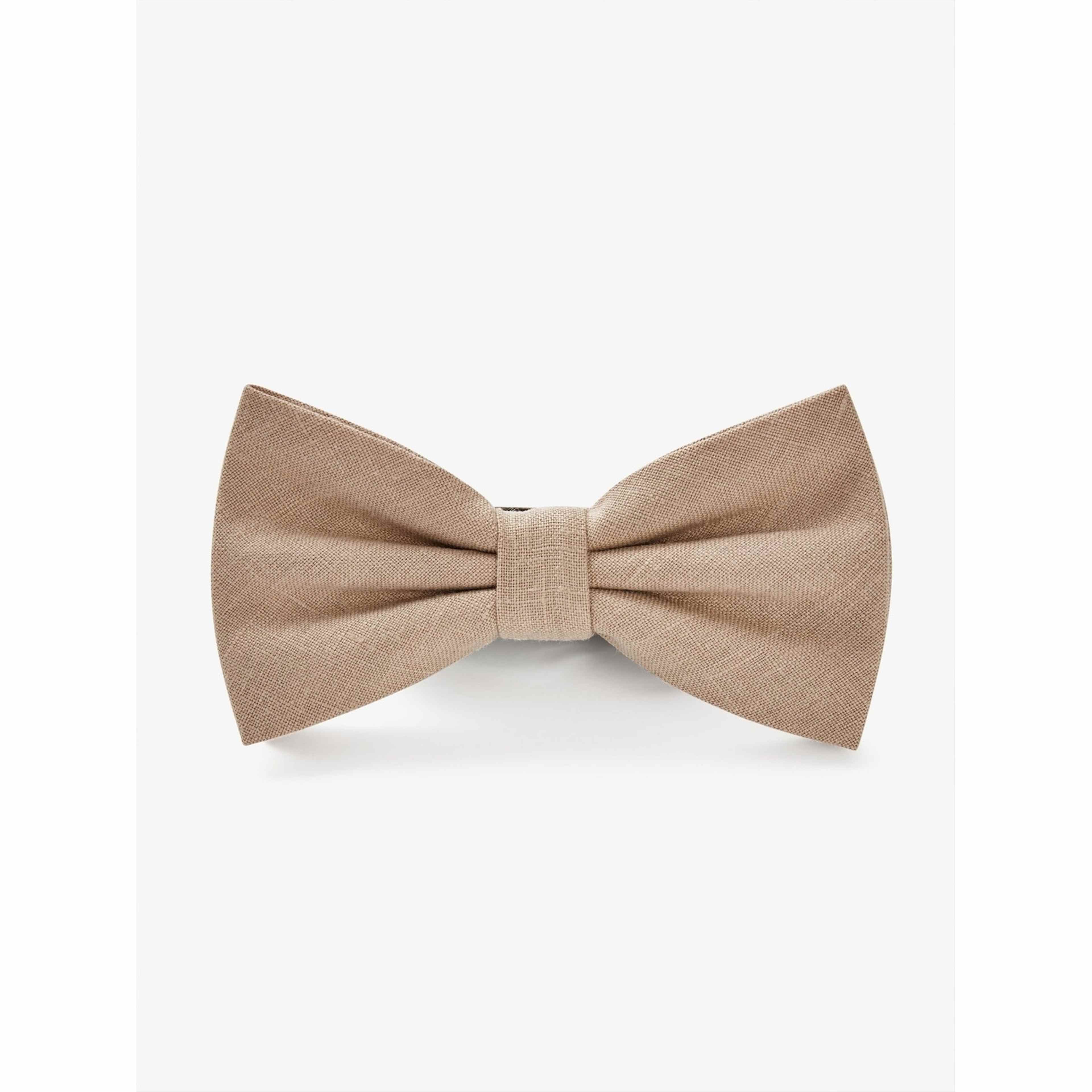 Beige Bow Tie Linen