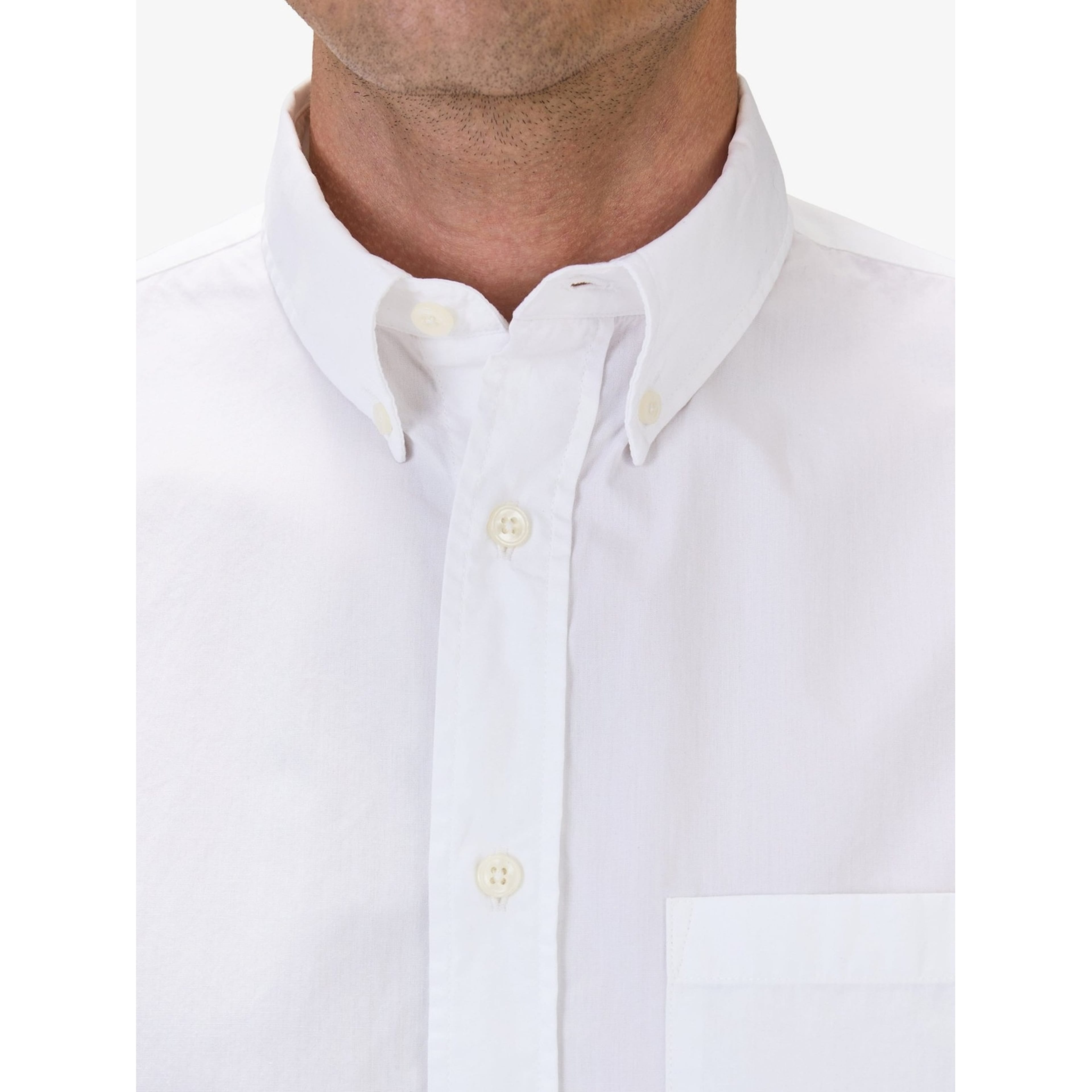 Cotton Poplin Solid Casual Shirt (mylan), från John Henric, i färgen white. Klicka för att öppna bilden i stort format